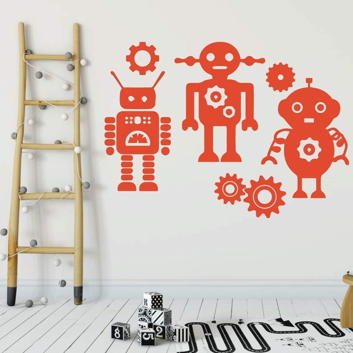 Robot Wall Decal Stickers for Boys - Removable Vinyl Wall Art for Kids Room & Playroom Decor - Perfect for Nursery, Bedroom, and Classroom Decoration