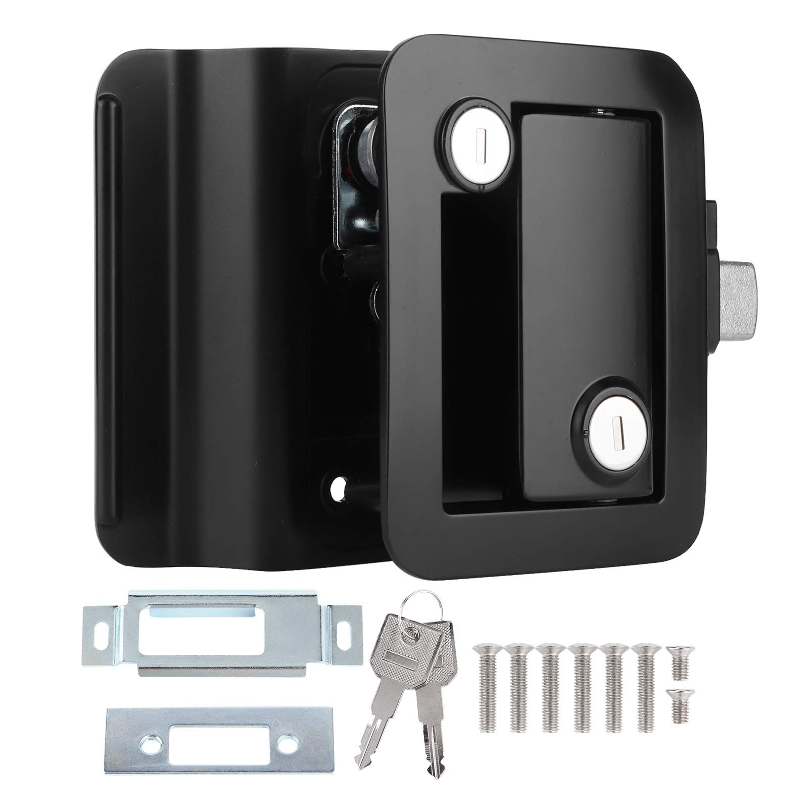 RV Trailer Door Lock - Heavy Duty Inside/Outside Handle with Secure Latch for Camper & Travel Trailer Entry - Perfect for Road Trips & Camping Adventures