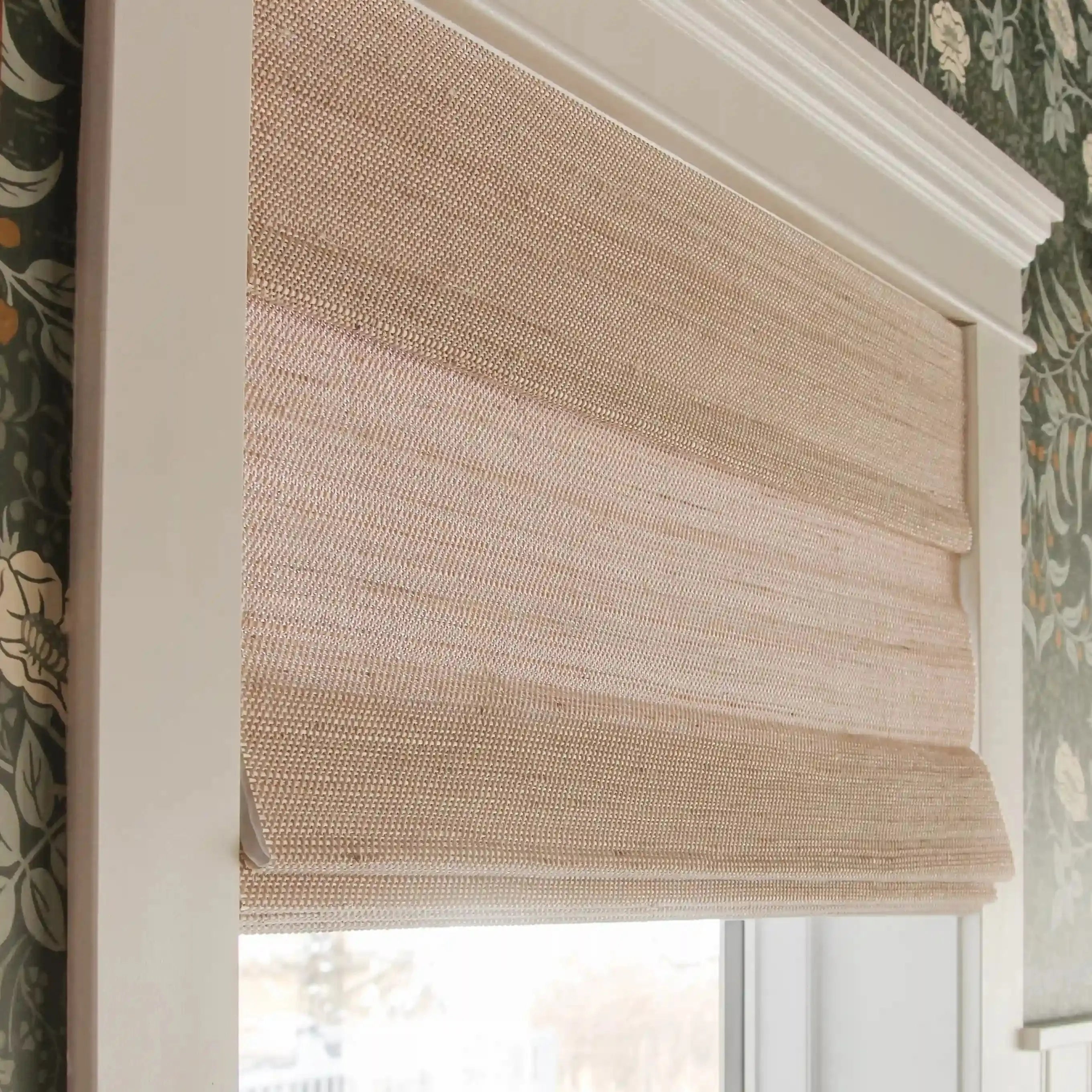 Natural Ramie Bamboo Woven Window Shade - Eco-Friendly Coconut Fiber Blinds for Living Room, Bedroom & Patio - Light Filtering & UV Protection