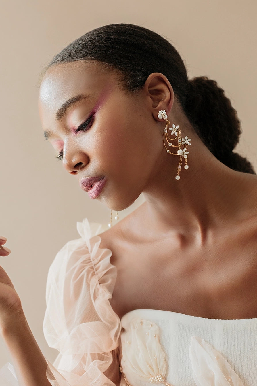 Elegant Flower Earrings for Women - Dainty Floral Studs & Dangle Jewelry - Perfect for Weddings, Parties & Everyday Wear