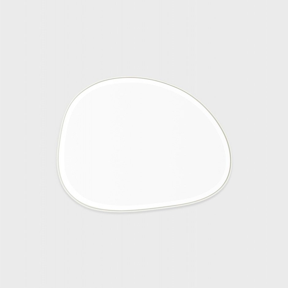 MIDDLE OF NOWHERE Pebble Mirror - Bright White Wall Decor - 21.6x27.5 Inches (55x70cm) - Modern Round Bathroom & Bedroom Mirror for Home Decor