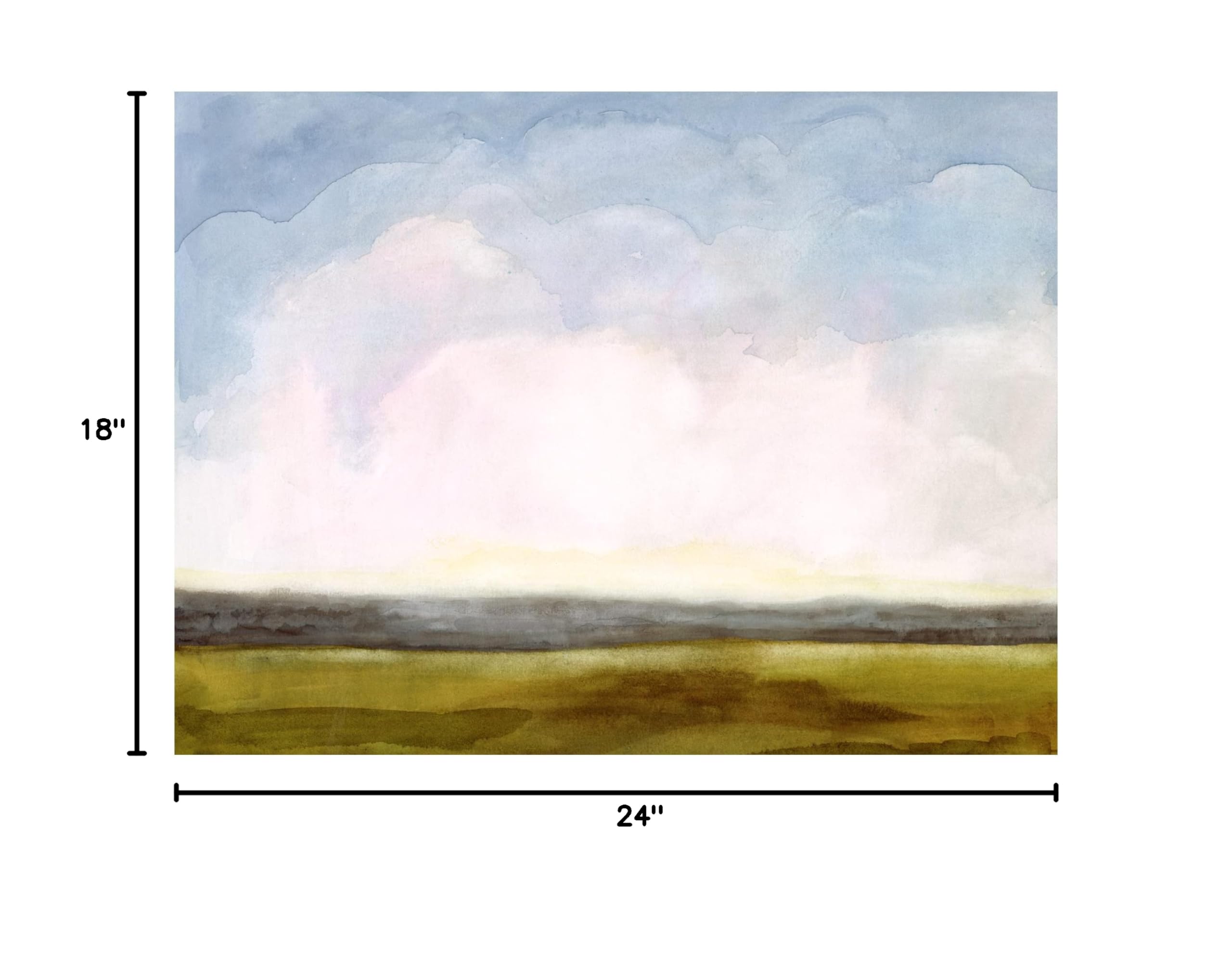 Victoria Borges 'Cumulus Horizon I' Canvas Wall Art Print - Modern Landscape Painting for Living Room, Bedroom & Office Decor | Trademark Fine Art Collection