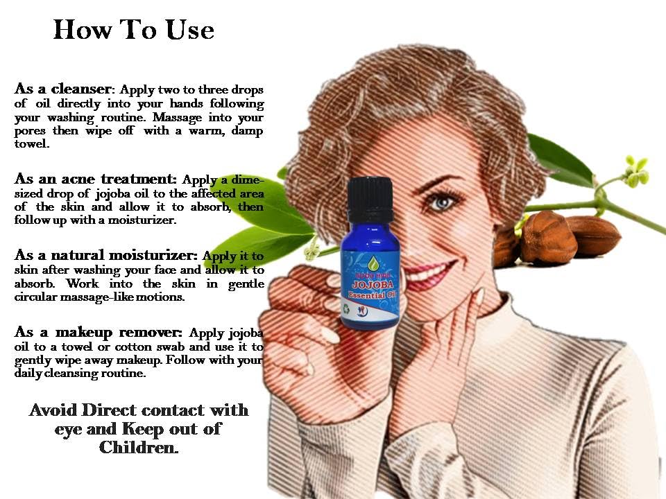 100% Pure Natural Organic Jojoba Essential Oil - Undiluted, Cold Pressed for Hair, Skin & Nails - Aromatherapy, Massage & DIY Beauty - 50mL Premium Therapeutic Grade Oil