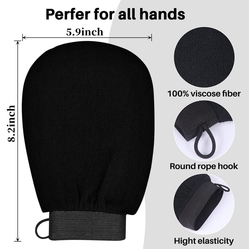 Emcrovi Exfoliating Shower Scrub Gloves - Deep Cleaning Bath Mitts for Dead Skin & Tan Removal - Body Scrubber for Smooth Skin - Perfect for Spa, Self-Care & Dry Brushing (Set of 1)
