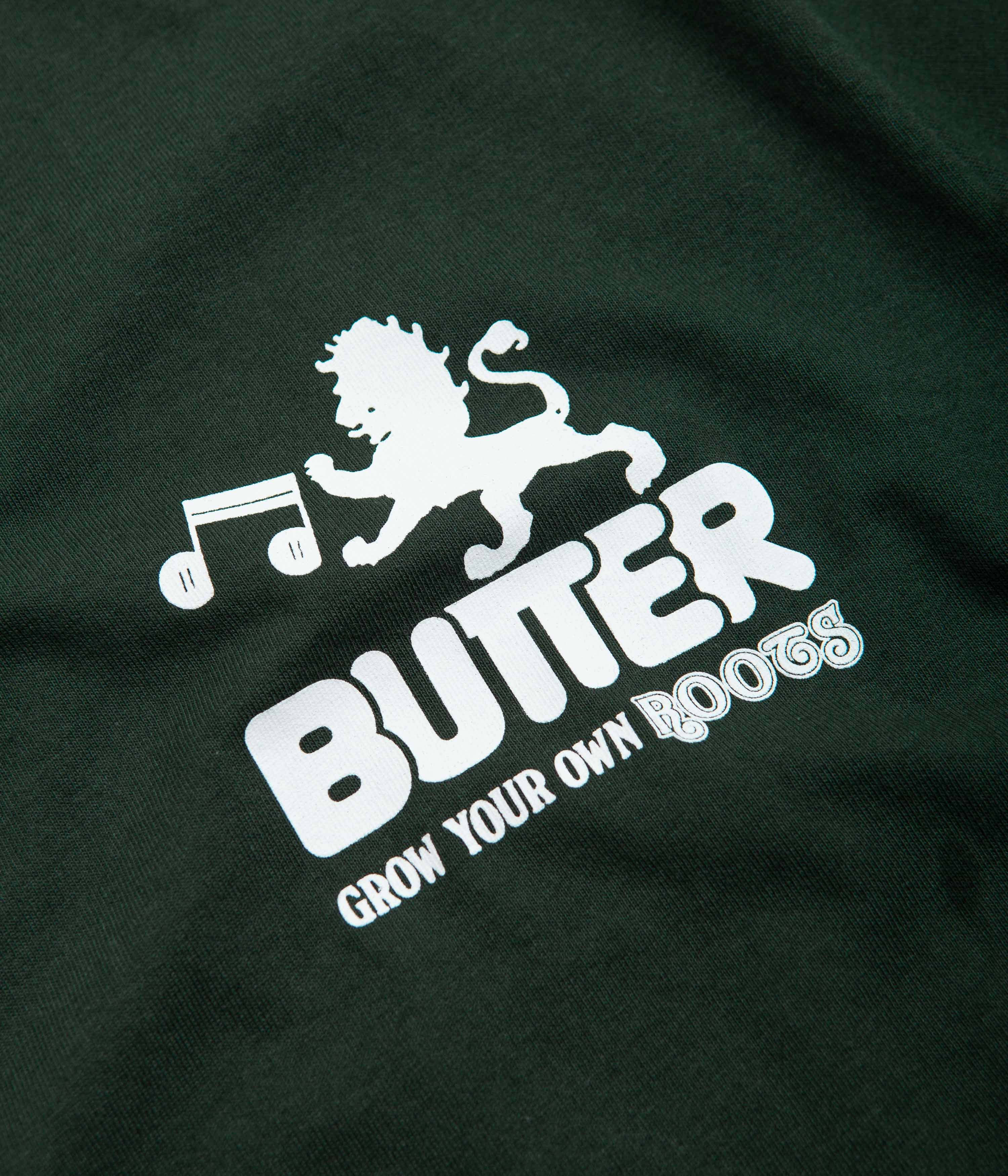 Butter Goods Grow T-Shirt for Men - Dark Forest Green Cotton Tee - Casual Streetwear & Outdoor Activities