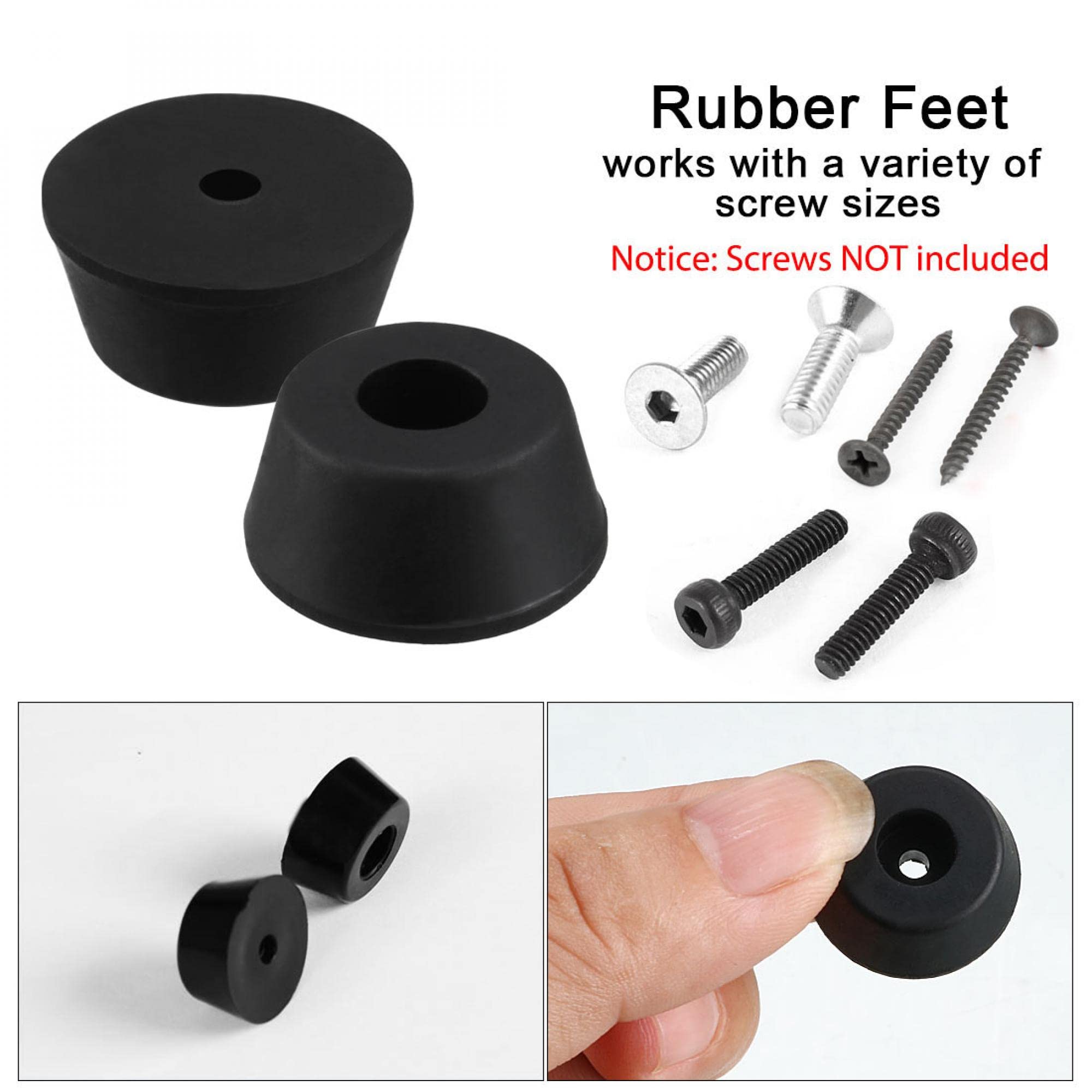 20Pcs Black Rubber Bumpers for Radio Cabinet Case Feet - Non-Slip Furniture Risers & Protectors for Home Audio Equipment, Speakers & Electronics