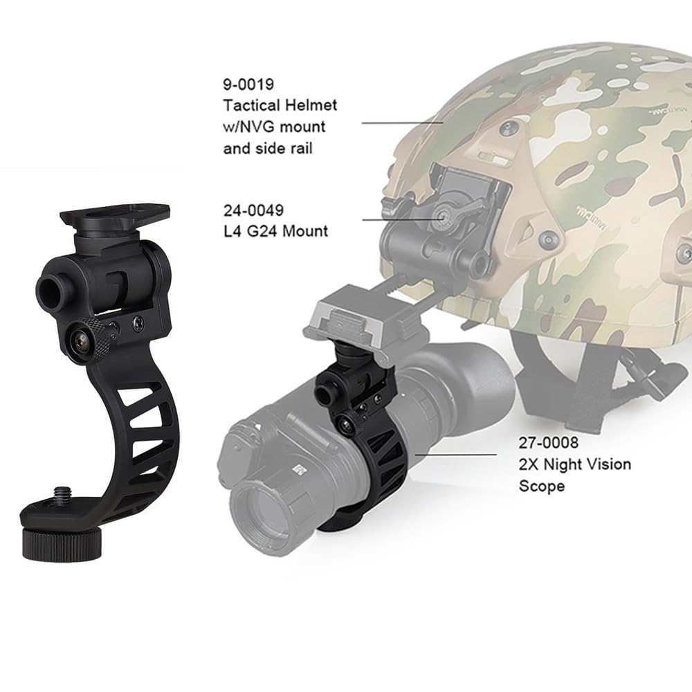PVS-14 J-Arm Dovetail Mount - Compatible with PVS-14 Night Vision Monocular & L4G24 Mount - Helmet Mount for Night Vision Goggles - Perfect for Military, Hunting & Tactical Operations