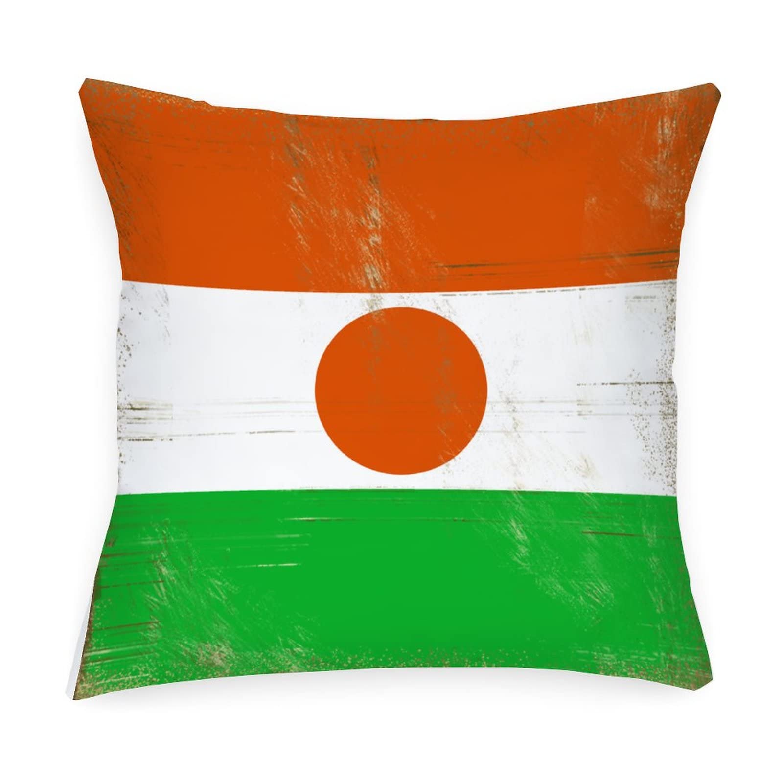 Niger Flag Accent Pillow Cover 16x16 Inch - Waterproof Outdoor Cushion Case for Patio Furniture, Porch & Festival Decor - Retro Home Decorative Throw Pillow for Living Room, Bedroom & Outdoor Use