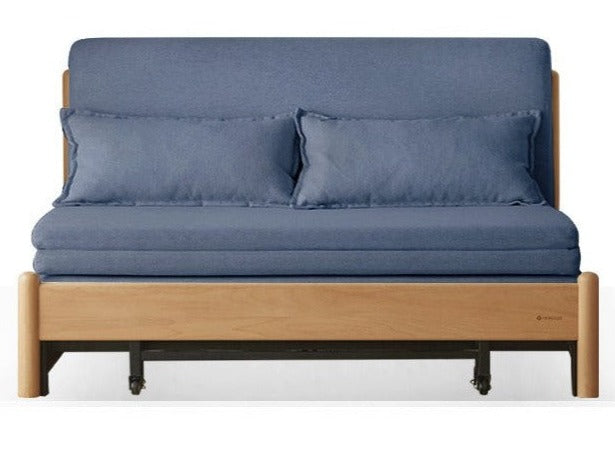 Solid Beech Wood Sofa Bed - Convertible Sleeper Sofa for Small Spaces, Guest Room & Living Room - Comfortable & Space-Saving Furniture