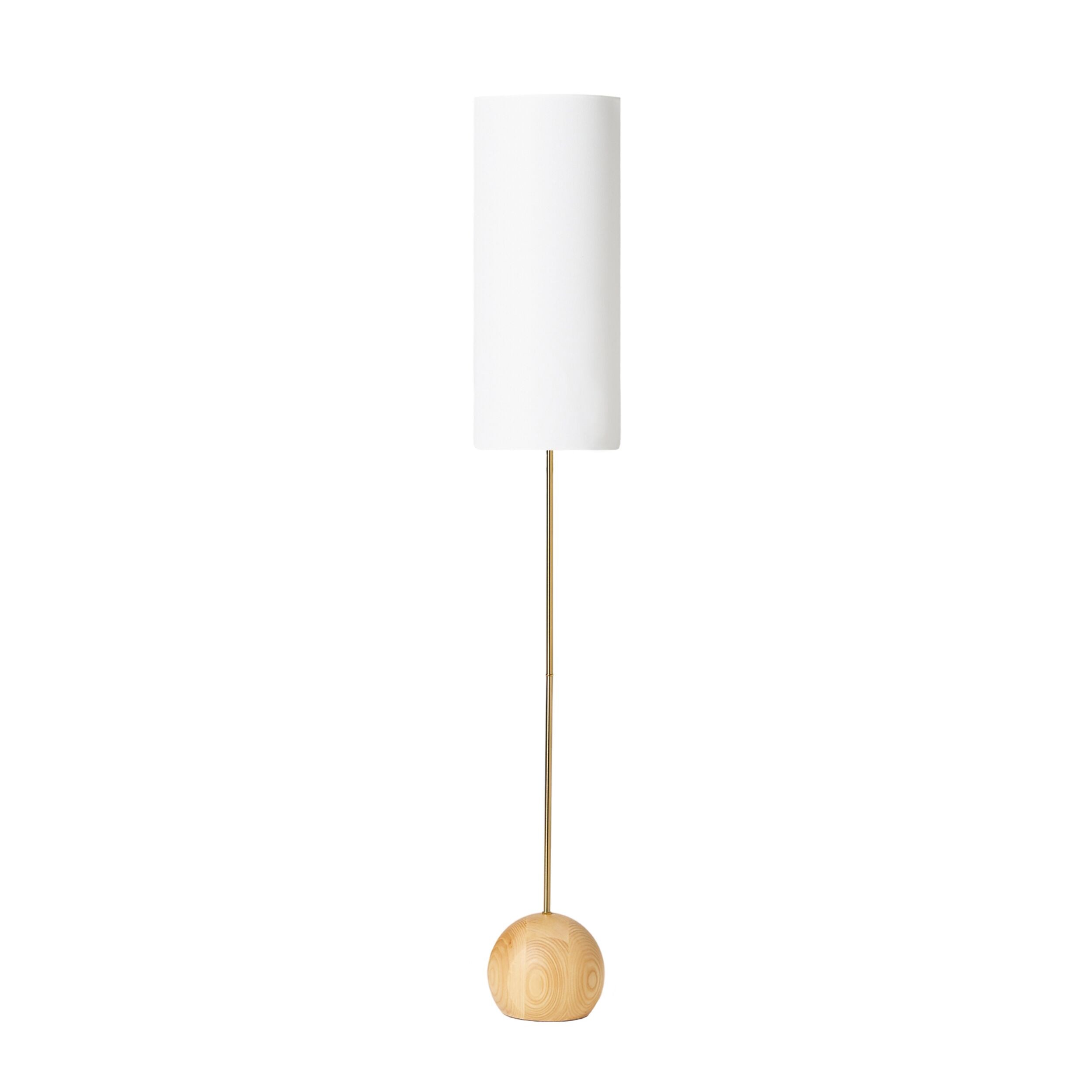 Alma Natural Wood Floor Lamp - 25x153cm Modern Standing Light for Living Room, Bedroom & Office - Warm Ambient Lighting for Home Decor