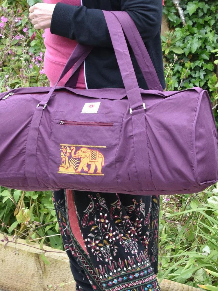 Premium Yoga United Deluxe Elephant Print Yoga Mat Bag with Pockets - Perfect for Yoga Classes, Gym Storage & Travel Accessories