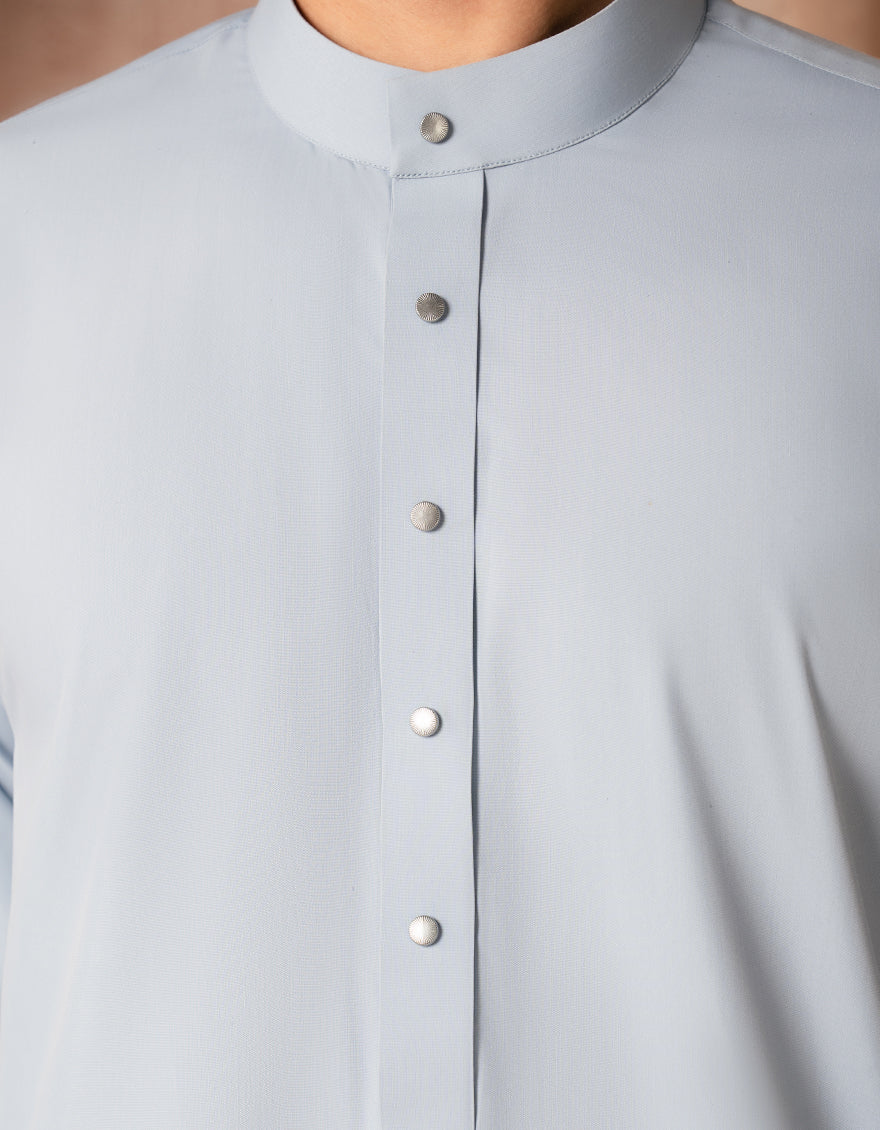 Premium Blended Light Blue Jubba by J. Junaid Jamshed - Elegant Islamic Prayer Wear for Men - Perfect for Eid, Friday Prayers & Special Occasions
