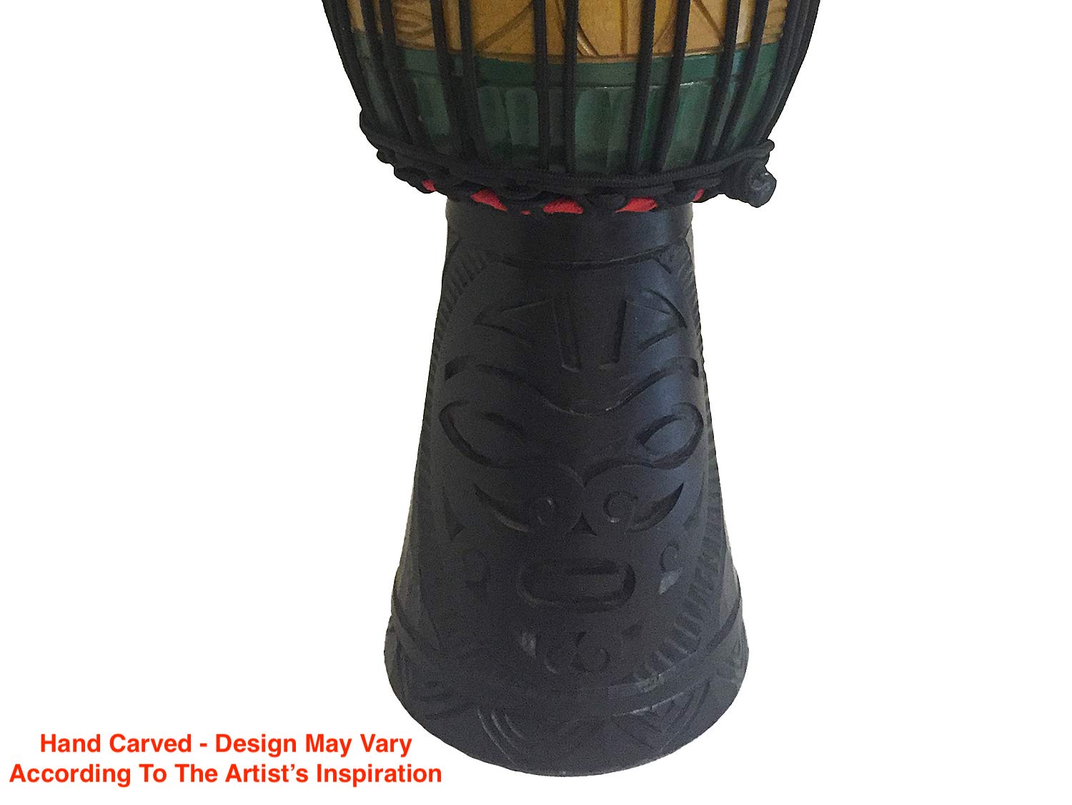 Hand Carved Solid Mahogany Wood Djembe Drum - 20