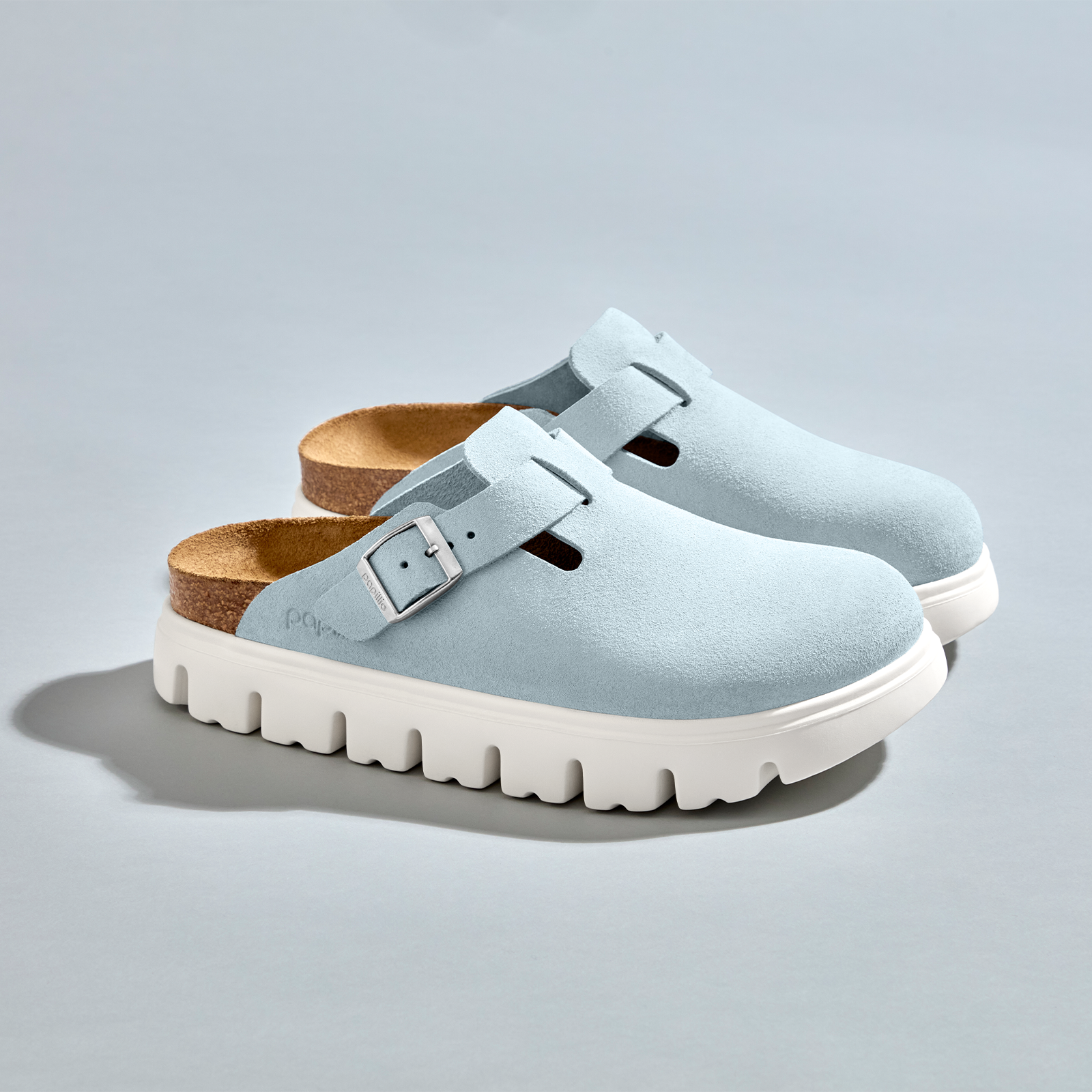 Birkenstock Boston Chunky Narrow Clog (Women)   Baby Blue Suede