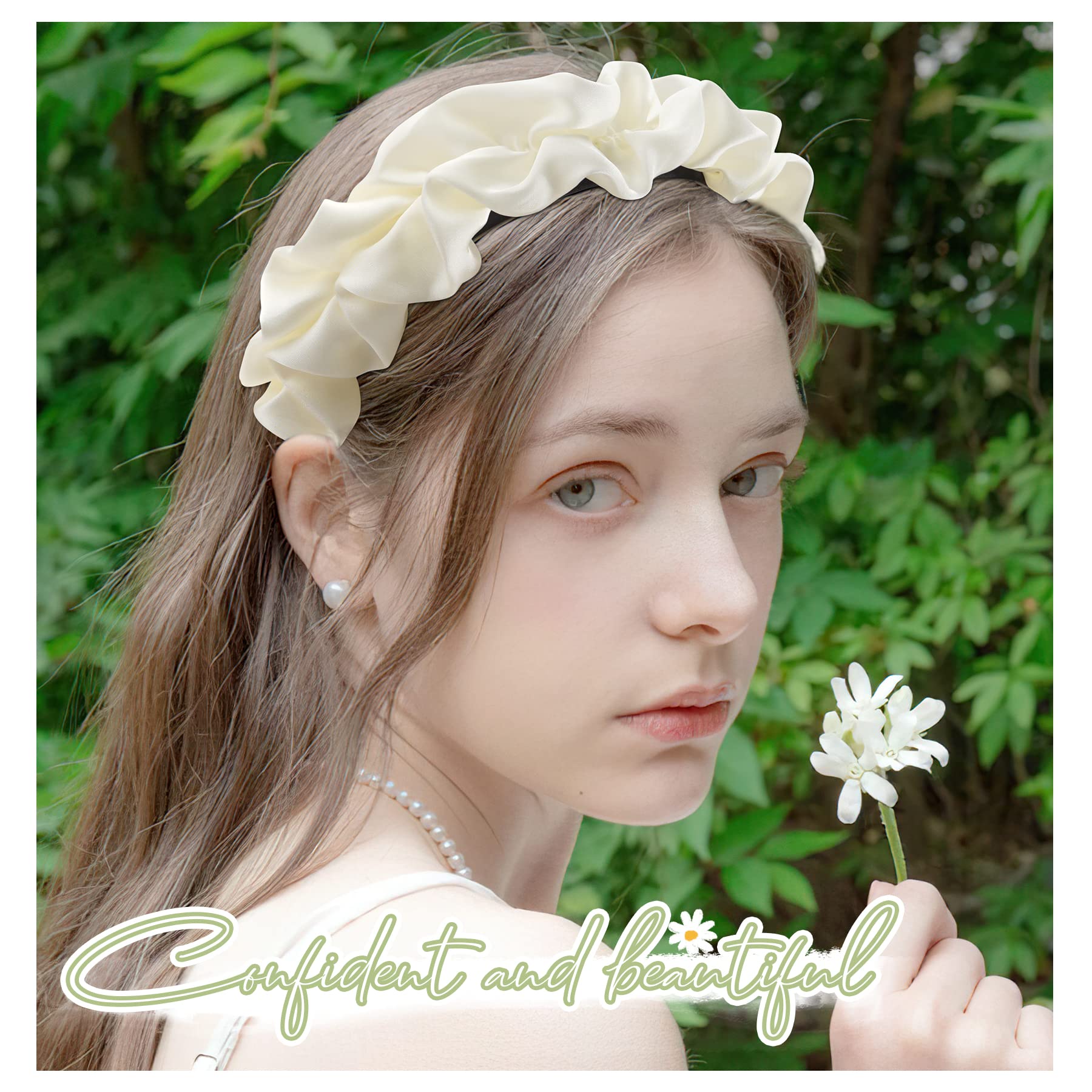 MiDoDo Women's Headbands 4-Pack - Elegant French Silk Ribbon Hairbands for Women & Girls - Wide Head Bands Hair Accessories for Work, Party, Wedding & Everyday Wear