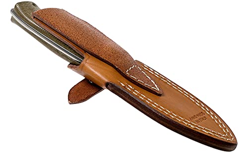 LionSTEEL M4 Fixed Blade Hunting Knife with FatCarbon Glow in Dark Carbon Fiber Handle - M390 Steel Blade, Full Tang Construction & Triple Stitched Leather Sheath | Perfect for Outdoor Camping, Survival, Bushcraft & Tactical Use | KAVISO Exclusive