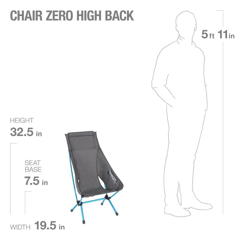 Helinox Chair Zero Highback Ultralight Camping Chair - Portable & Compact for Hiking, Backpacking, and Outdoor Adventures