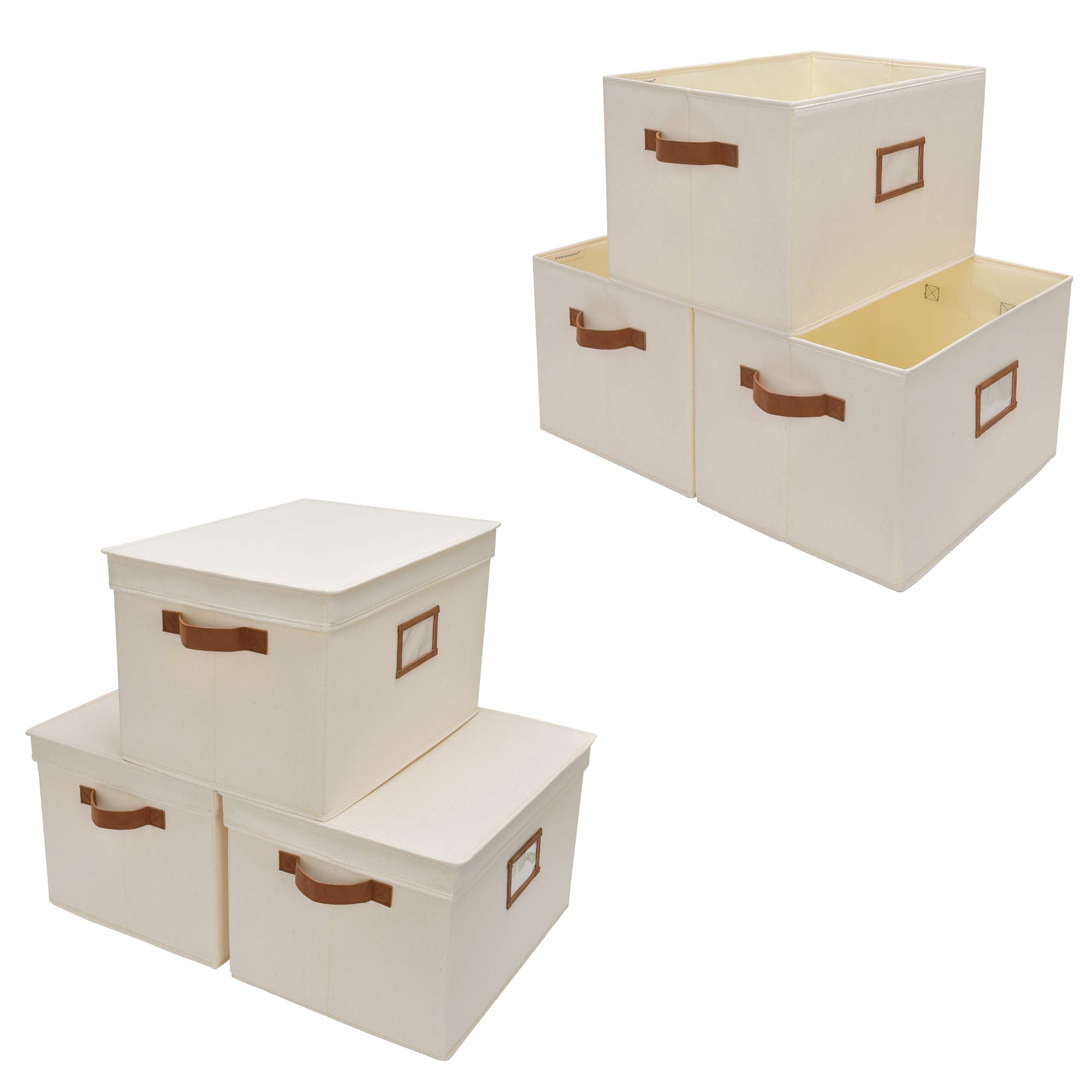 StorageWorks 6-Pack Plastic Storage Bins with Lids - Clear Stackable Organizer Boxes for Home, Office, Closet & Garage Organization - Perfect for Toys, Clothes, Books & Household Items Storage
