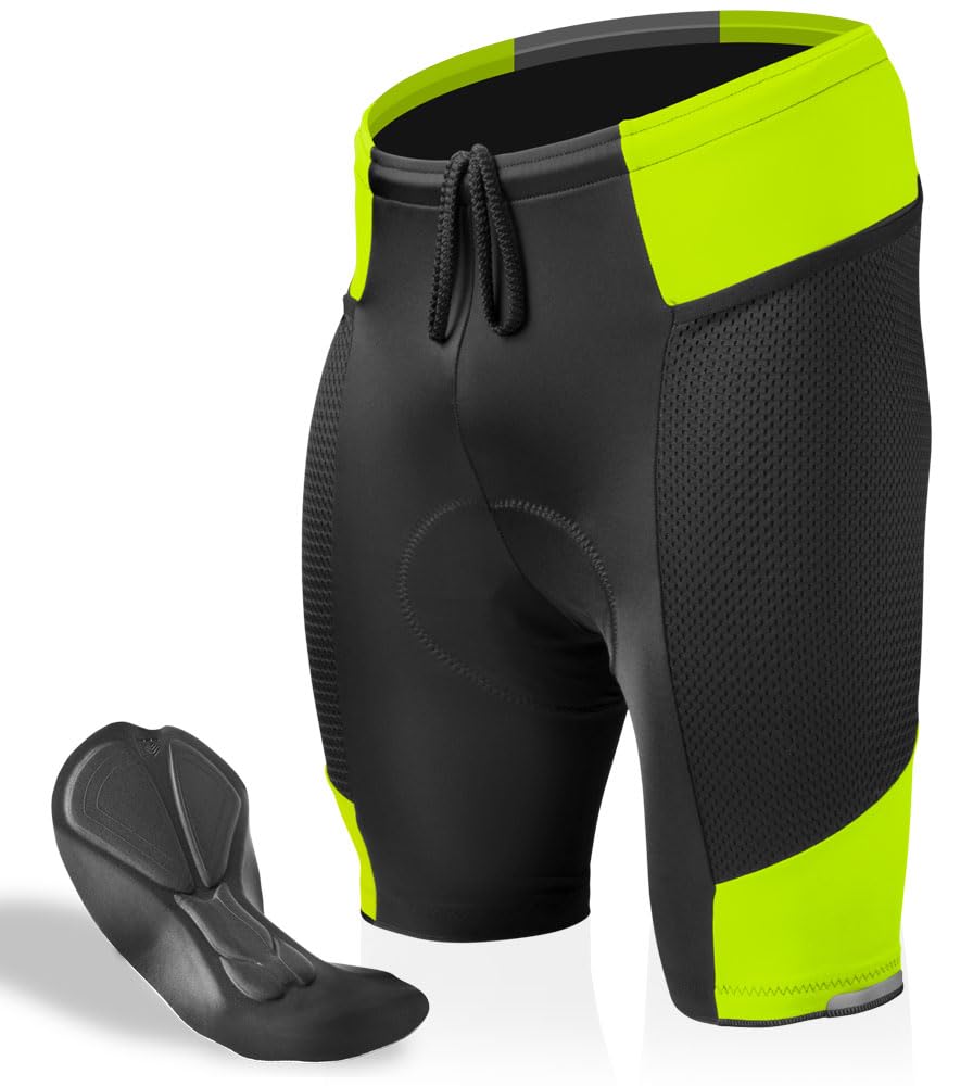Men's Gel Touring Padded Bike Shorts with Innovative Mesh Pockets - Made in USA - Perfect for Cycling, Commuting & Outdoor Adventures