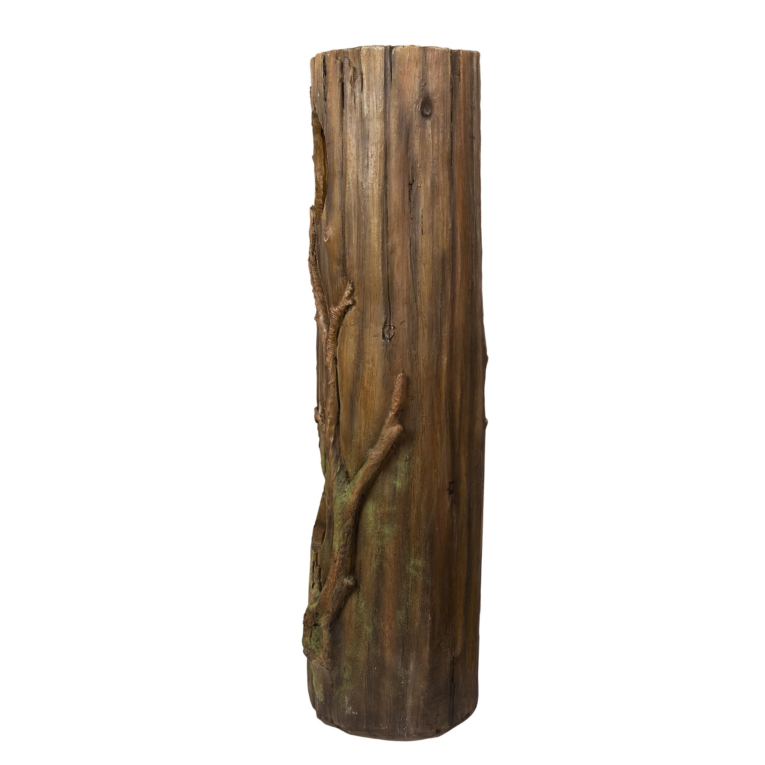 Alpine Corporation 4-Tier Tree Trunk Water Fountain with LED Lights - Outdoor Garden Decor, Patio Waterfall Feature for Relaxing Backyard Ambience