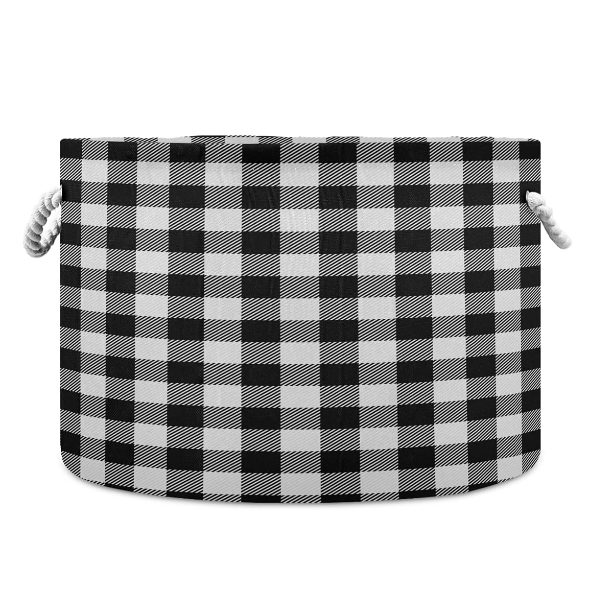 Buffalo Plaid Cotton Rope Storage Basket - Baby Laundry Hamper for Blankets, Toys & Nursery Organization | Perfect for Kids' Room, Playroom & Nursery Decor