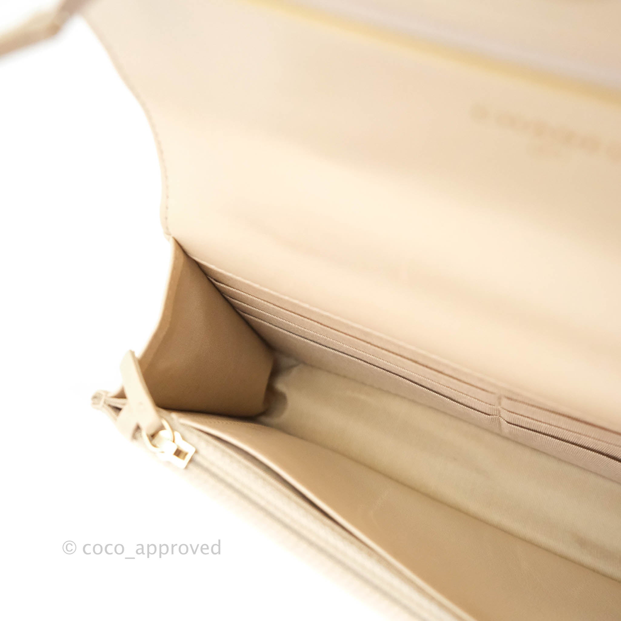Chanel 19 Quilted Wallet on Chain WOC in Beige Goatskin with Mixed Hardware - Luxury Crossbody Bag for Women, Perfect for Evening Events & Daily Use