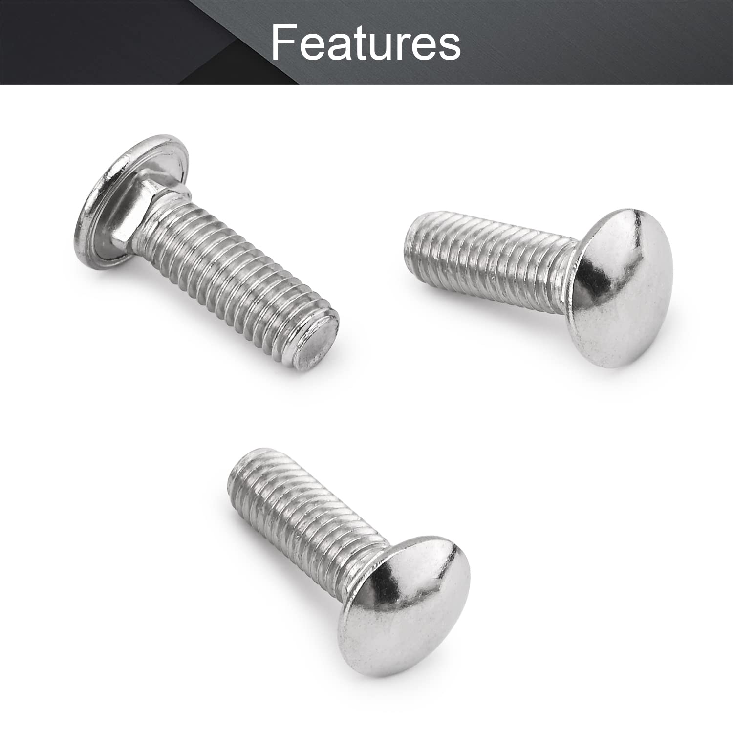M8x25mm 304 Stainless Steel Carriage Bolts 20PCS - for Furniture & Automotive