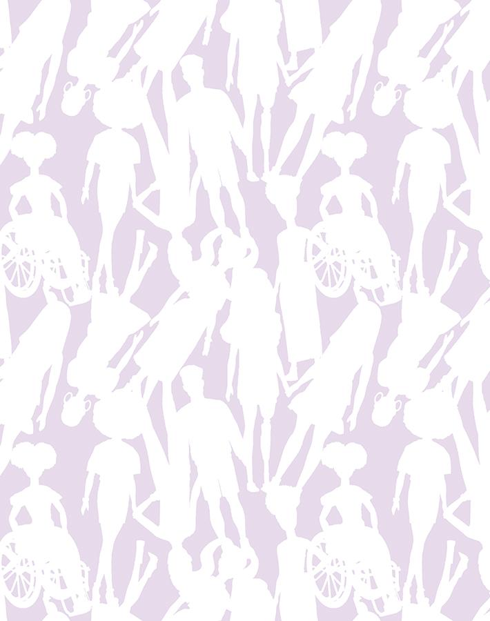Barbie™ Fashionistas™ Silhouettes Wallpaper in Lilac - Perfect for Girls' Bedroom, Nursery, or Playroom Decor