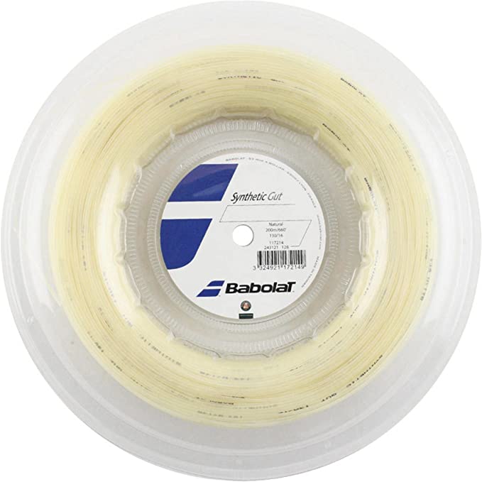 Babolat Synthetic Gut 16/1.30 Tennis String Reel - Natural Color | Professional Tennis Racket String for Durability & Control | Perfect for Recreational & Competitive Players