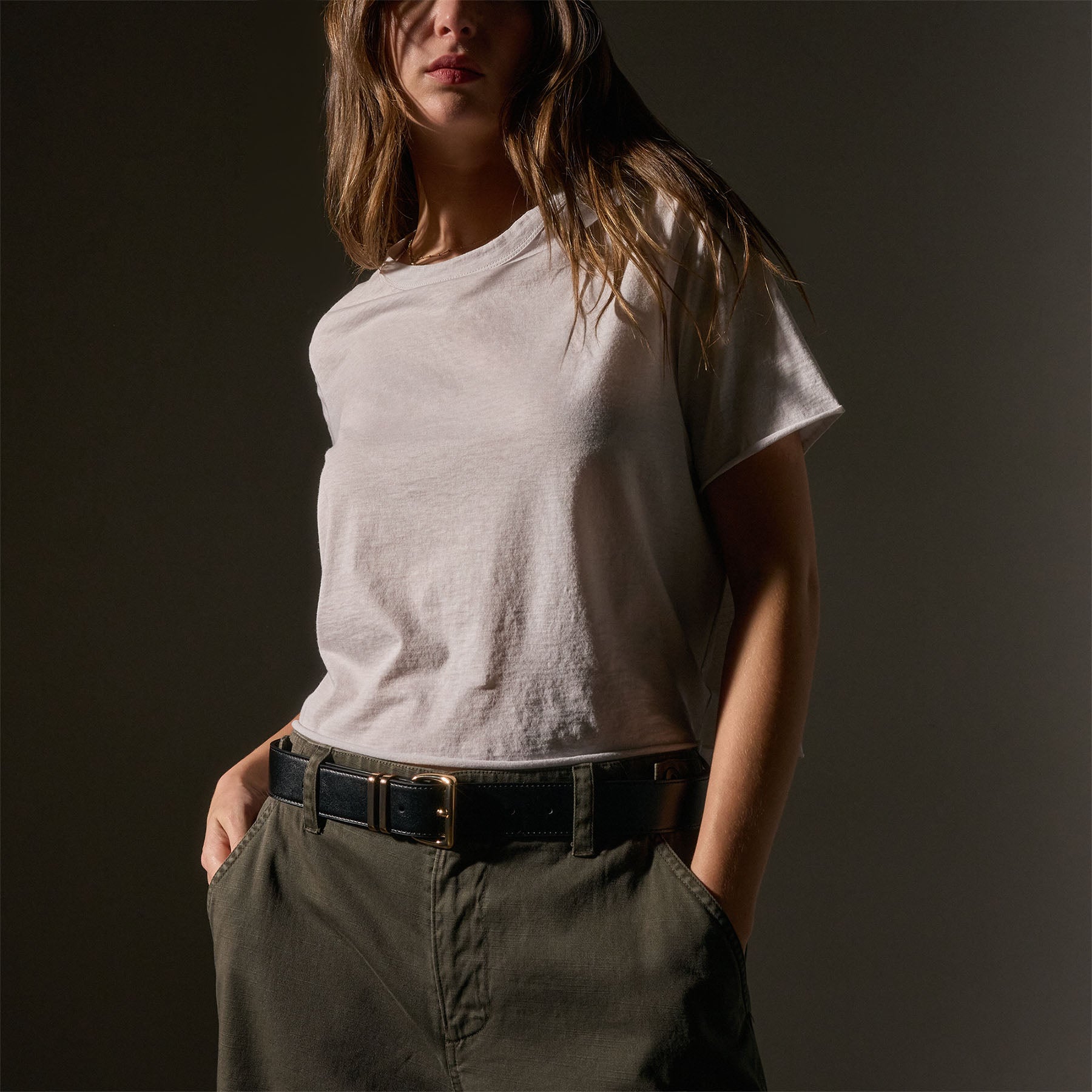 Premium Cotton Linen Silk Blend T-Shirt - Light Mist Color | Soft & Breathable Women's Casual Top for Summer, Travel & Everyday Wear