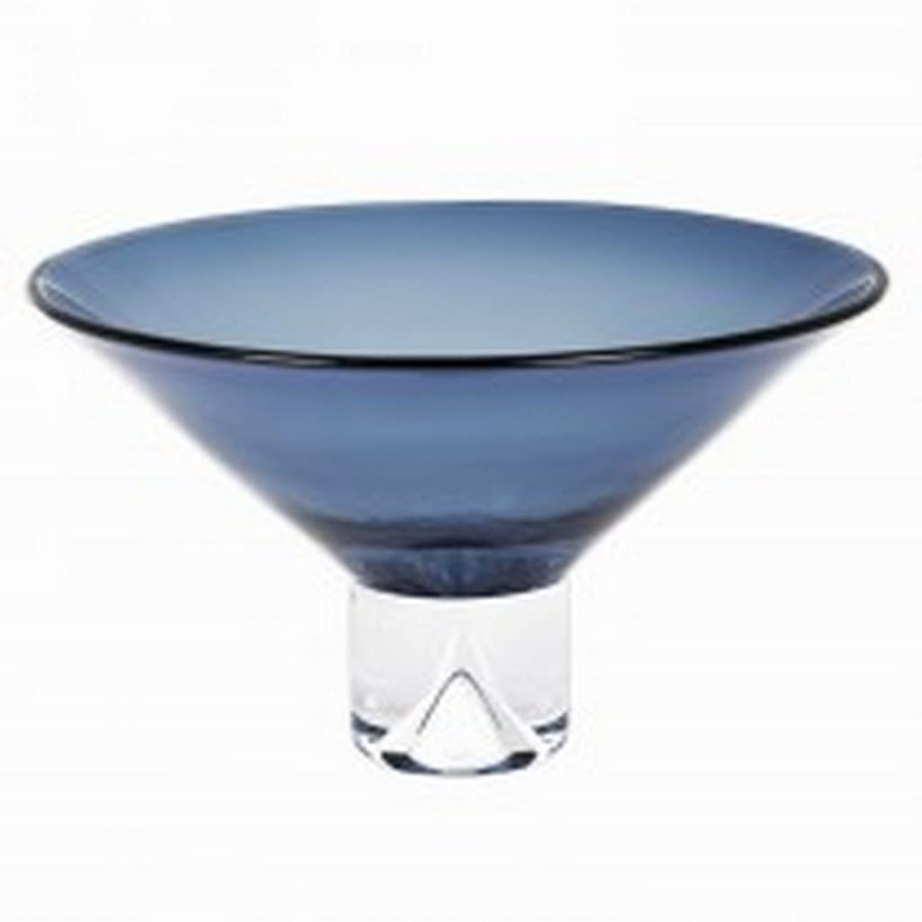 Elegant Modern European Mouth-Blown Crystal Bowl - Monaco Midnight Blue Serving & Centerpiece Bowl for Home Decor, 12x7 Inches - Perfect for Dining Tables, Wedding Centerpieces & Luxury Gift Giving