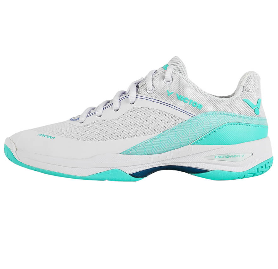 Victor A900F Women's Indoor Court Volleyball Shoes - Lightweight Non-Slip Badminton Sneakers (White/Cockatoo Green) for Gym, Training & Sports Performance