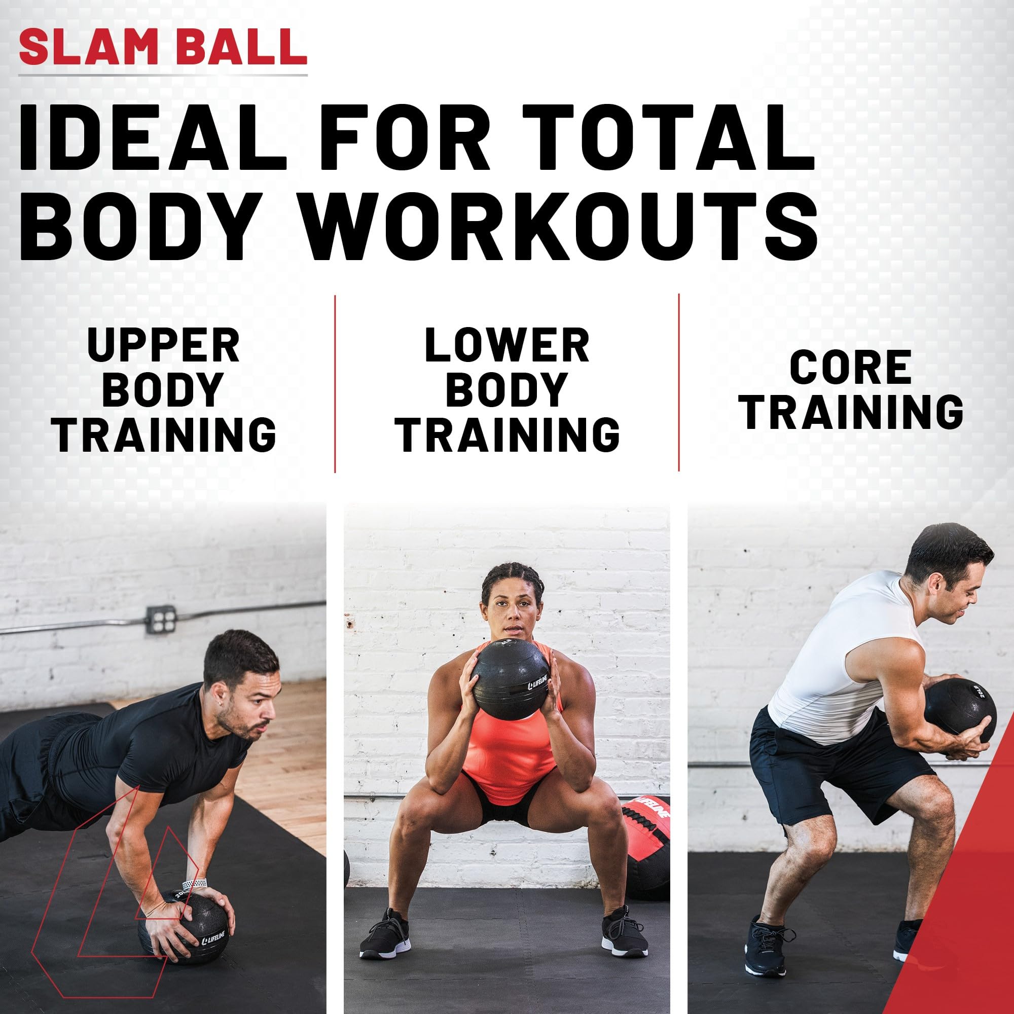 Lifeline Fitness Weighted Slam Ball - Heavy Duty Workout Ball for CrossFit, HIIT, Strength Training - Perfect for Home Gym, Functional Fitness & Outdoor Training