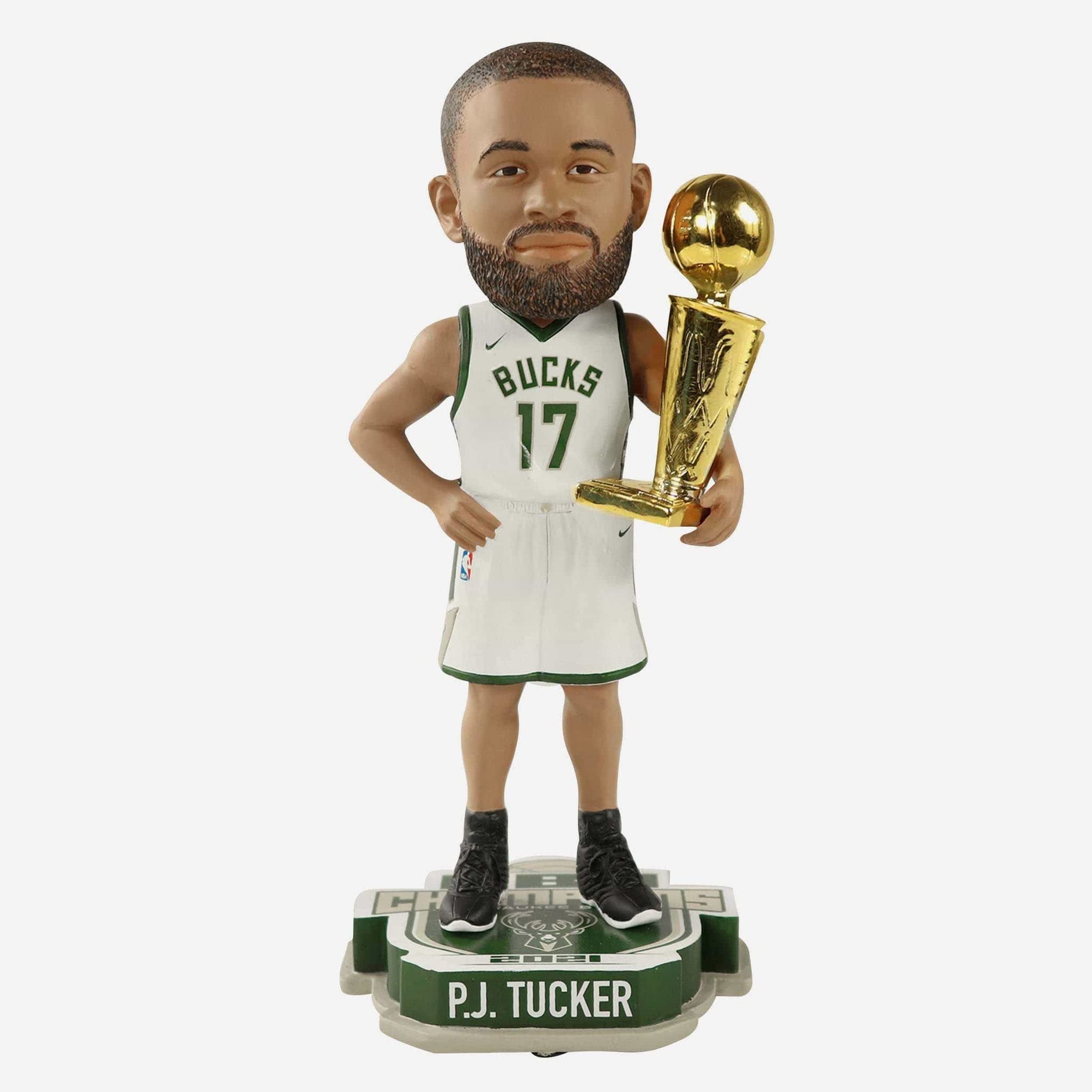 P.J. Tucker Milwaukee Bucks 2021 NBA Champions Bobblehead - Official NBA Collectible - Perfect for Sports Fans, Game Room Decor, and Basketball Memorabilia Collection