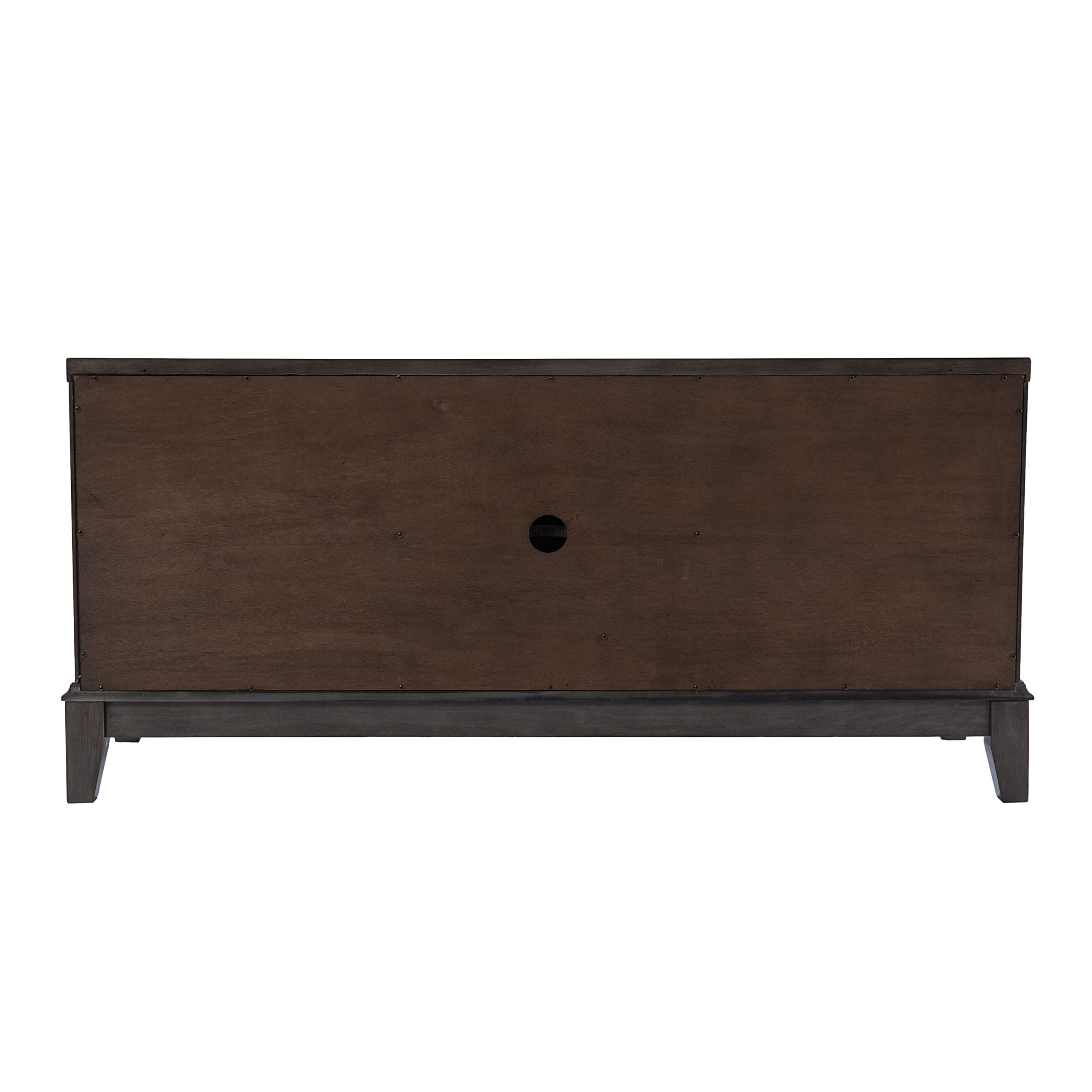 SEI Furniture Wallaston Mirrored Media Cabinet - Light Brown TV Stand with Mirror for Living Room, Bedroom & Home Theater Storage