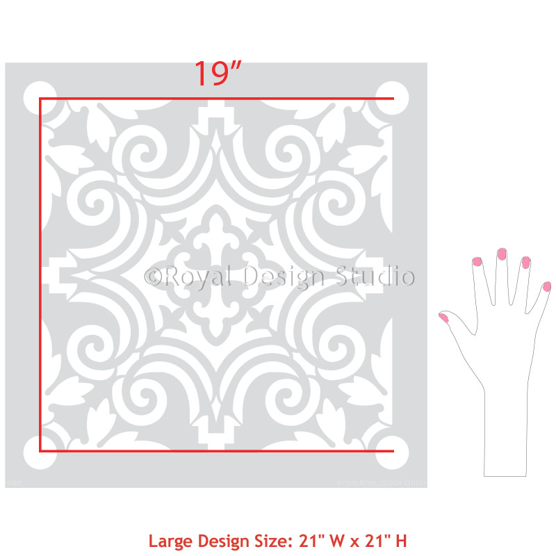 Augusta Tile Stencil - Reusable DIY Tile Painting Template for Home Decor, Bathroom & Kitchen Backsplash - Perfect for Ceramic, Porcelain & Mosaic Tile Projects