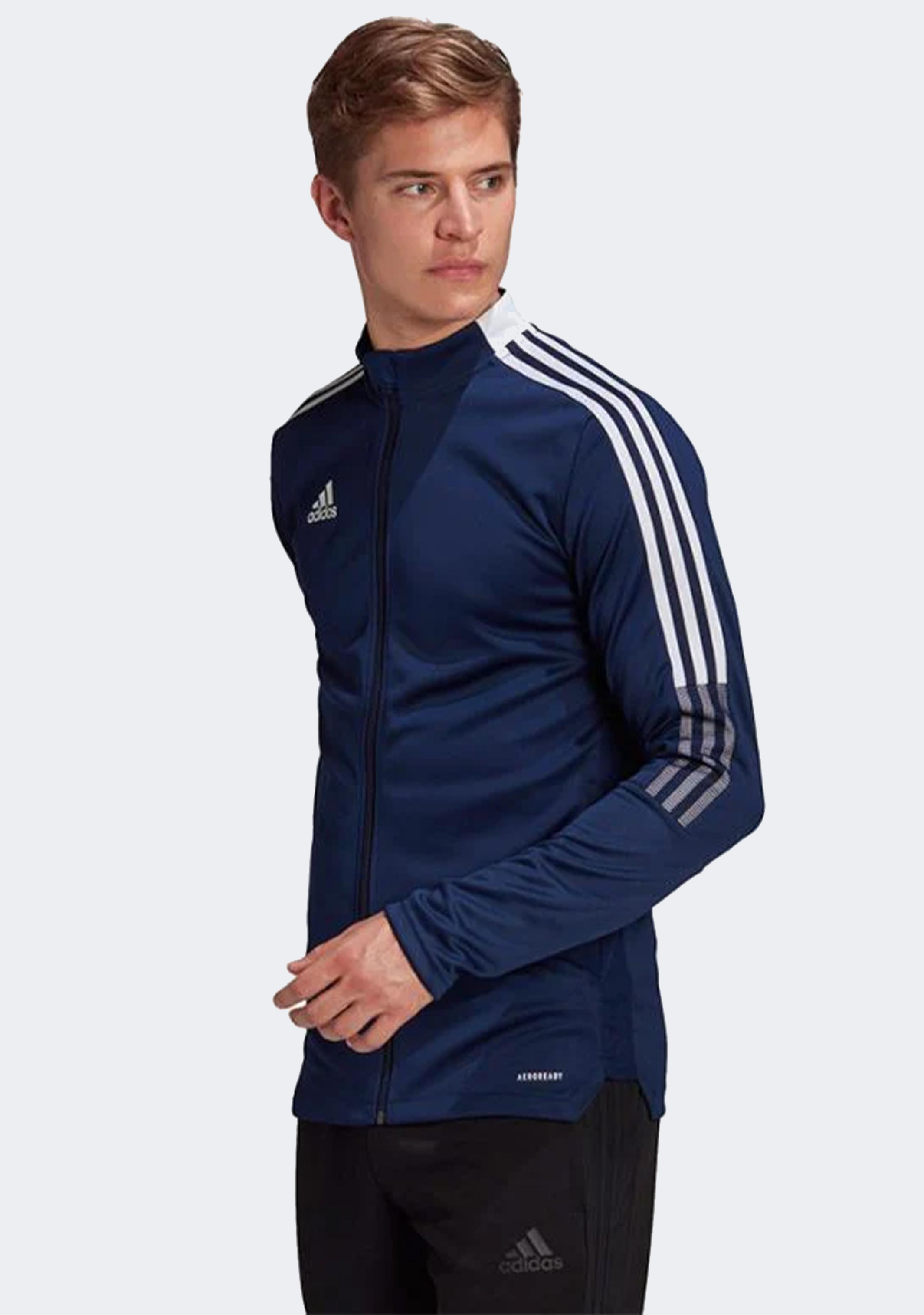 Adidas Men's Tiro 21 Training Jacket - Navy Blue Athletic Soccer Warm-Up for Gym & Outdoor Sports