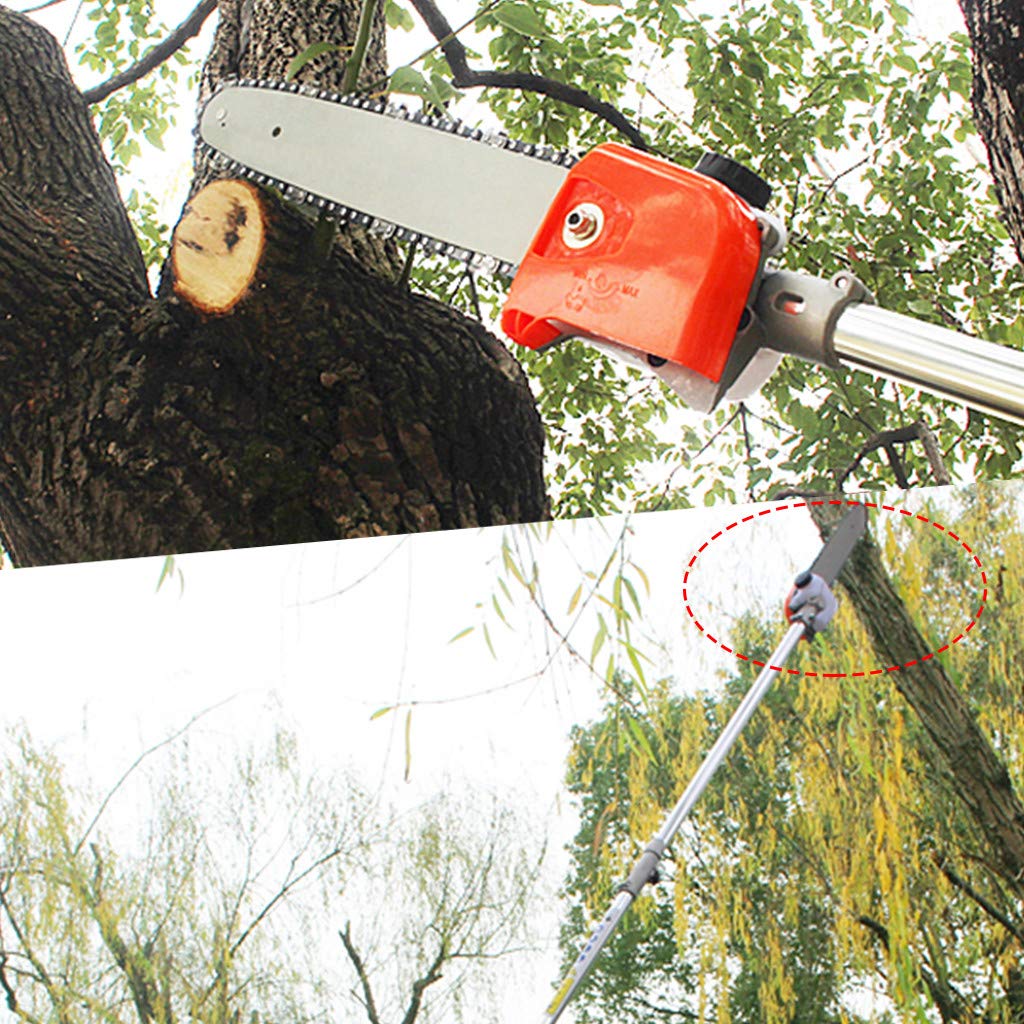 5 in 1 52cc Gas Powered Multi-Tool - Hedge Trimmer, Chainsaw, Brush Cutter, Pole Saw & Pruner - Professional Landscaping & Gardening Equipment (Red, Model 602) - Perfect for Yard Maintenance, Tree Trimming & Farm Work