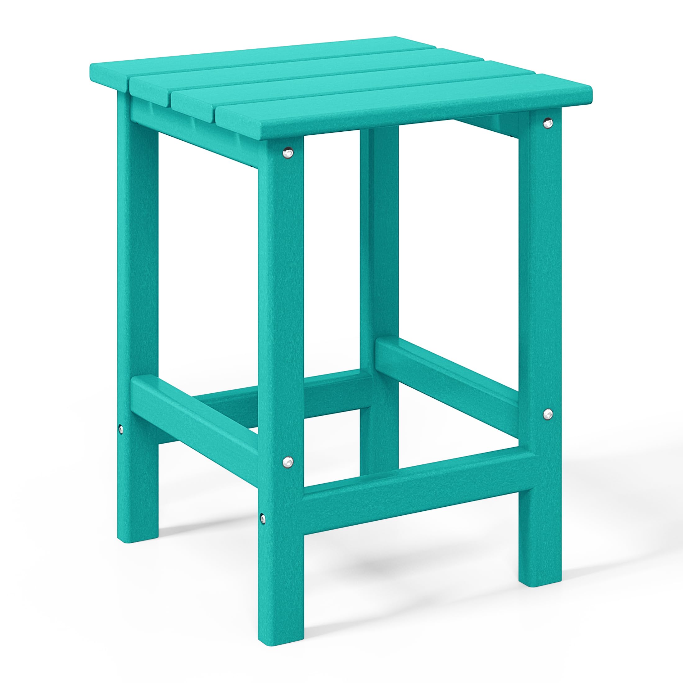 WestinTrends All-Weather Poly Lumber Adirondack Small Patio Square End Table - Turquoise Outdoor Furniture for Deck, Garden & Poolside Relaxation