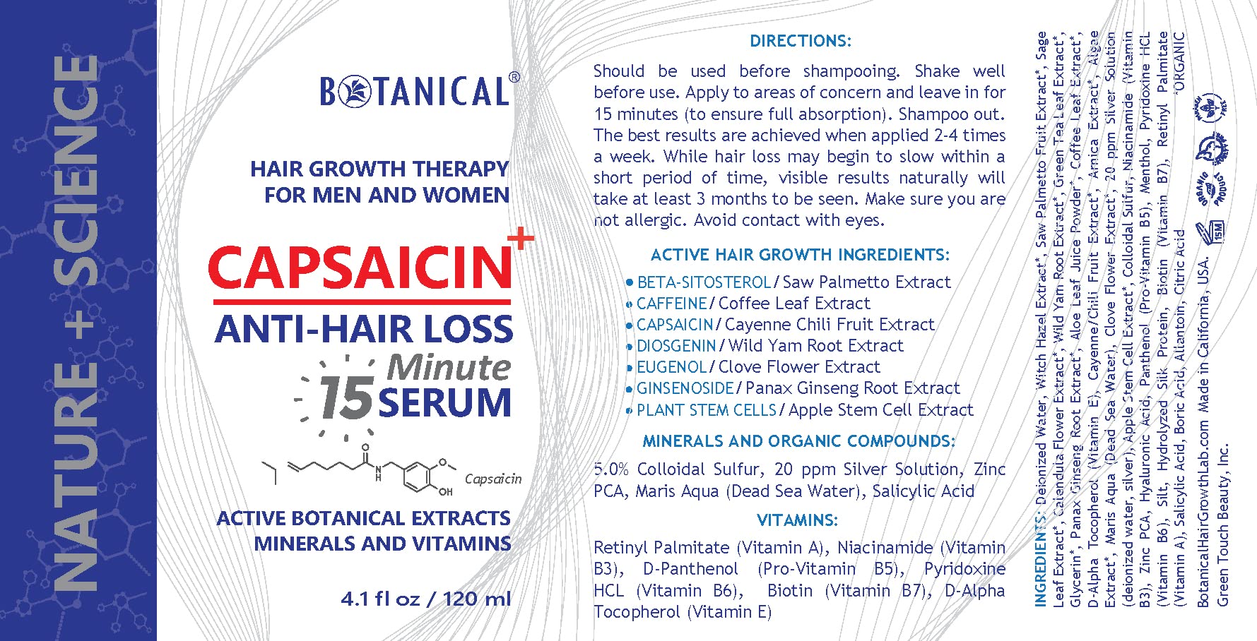 Botanical Hair Growth Therapy for Men & Women - Capsaicin Anti-Hair Loss Pre-Shampoo Scalp Treatment | Thinning Hair Prevention Shampoo & Conditioner | Promotes Natural Hair Growth for Thicker, Fuller Hair | Perfect for Daily Hair Care Routine & Scalp Health Maintenance
