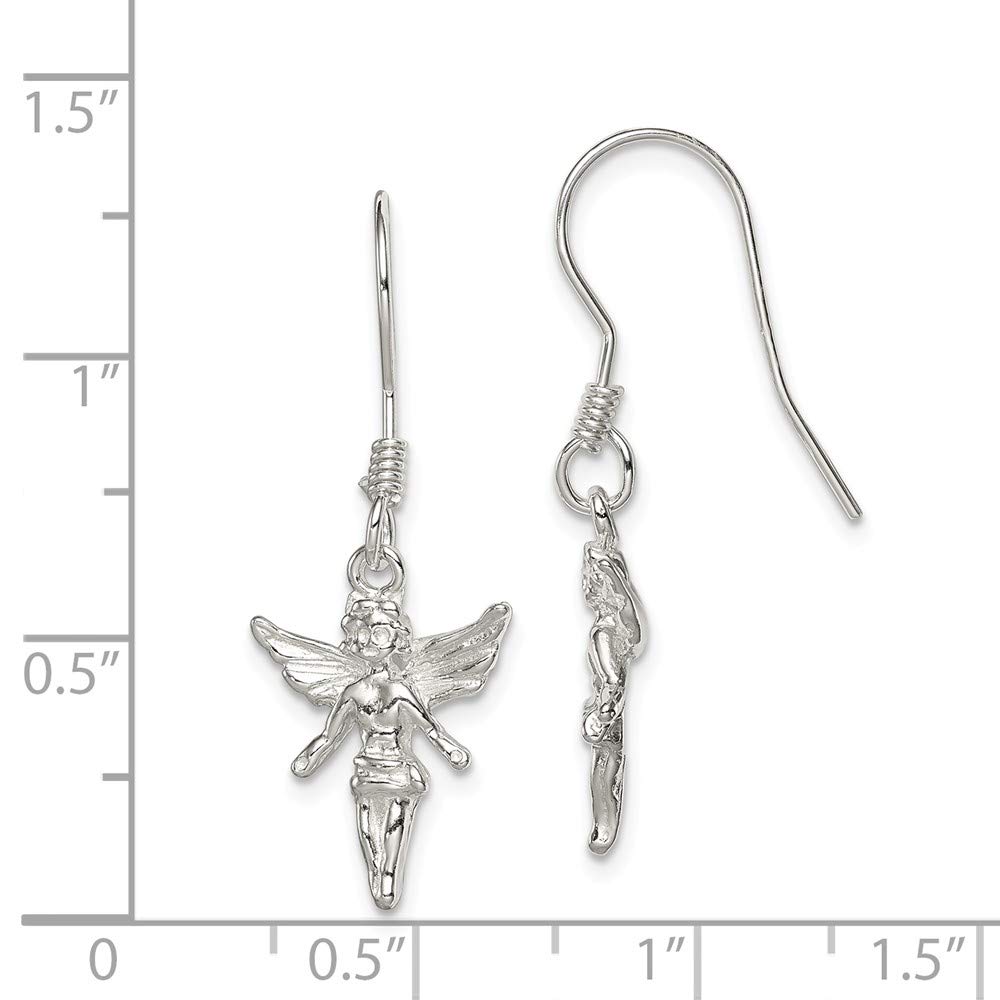 925 Sterling Silver Fairy Earrings for Women - 30mm x 8mm Dainty Handmade Jewelry - Perfect for Everyday Wear, Parties & Gifts