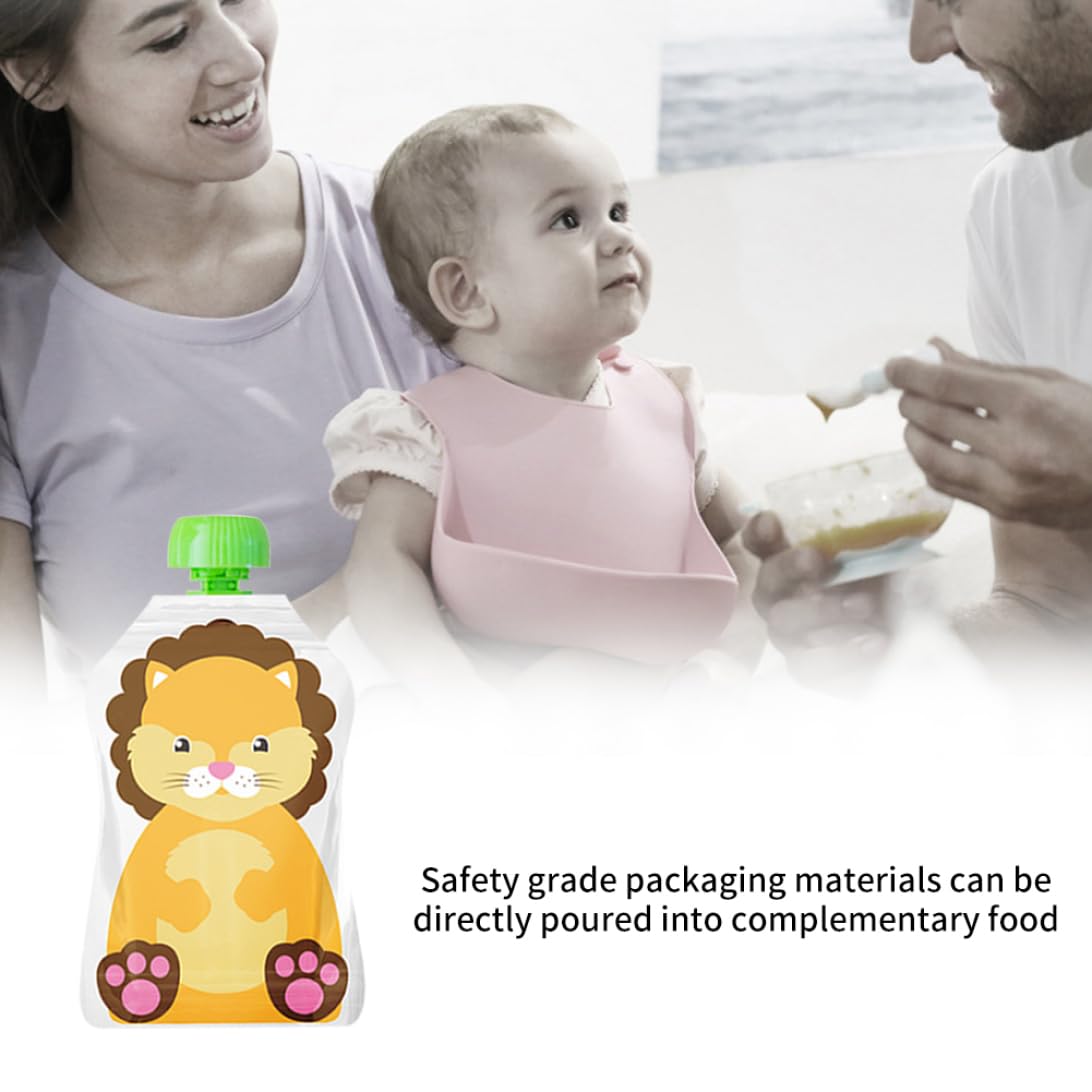 Reusable Baby Food Pouches - 8 Pack Refillable Squeeze Pouch for Toddlers | BPA-Free, Leak-Proof Food Storage Bags | Perfect for Homemade Puree, Snacks & On-the-Go Feeding (Random Colors)
