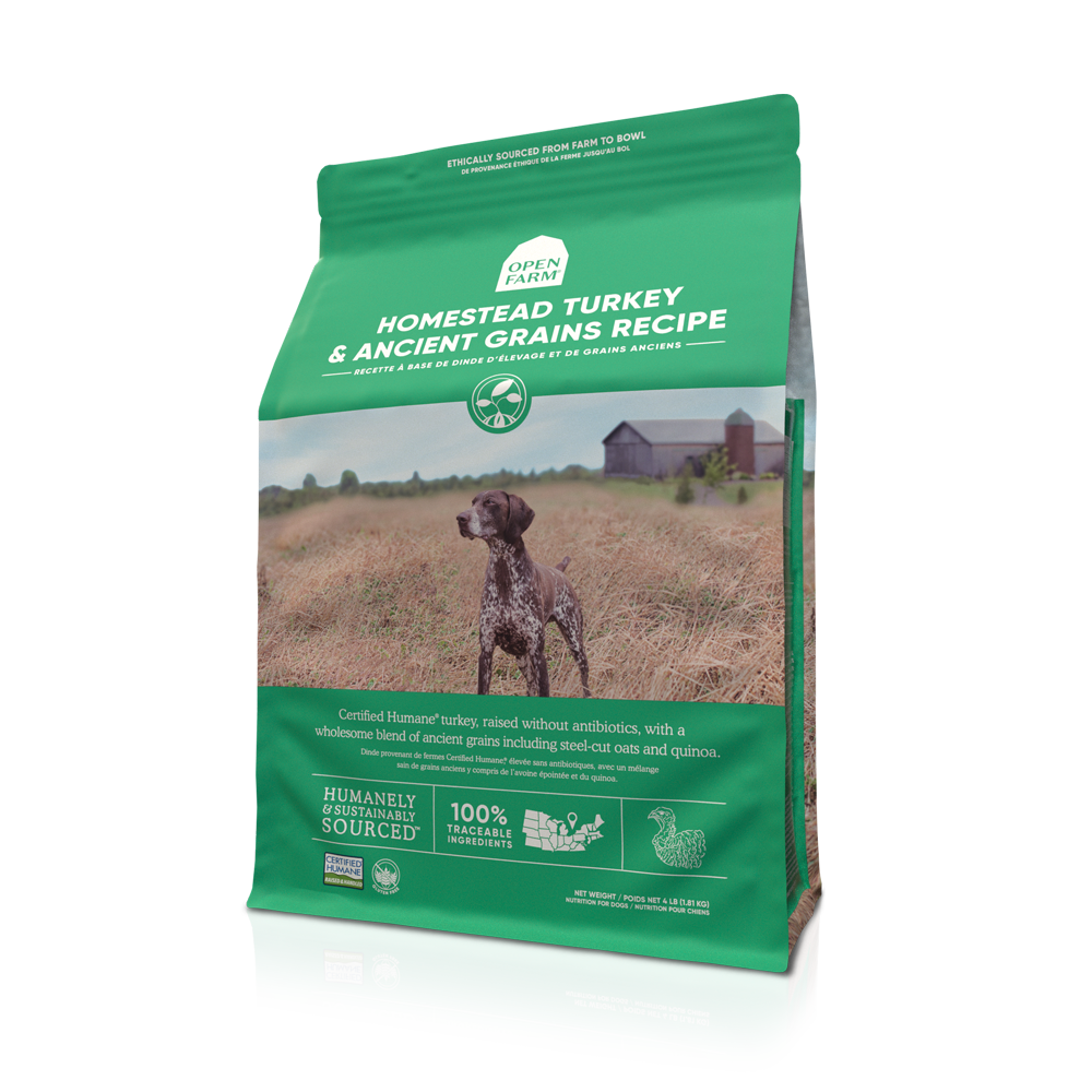Open Farm Ancient Grains Dry Dog Food with Turkey - Premium Natural Recipe for Adult Dogs - Perfect for Sensitive Stomachs & Daily Nutrition