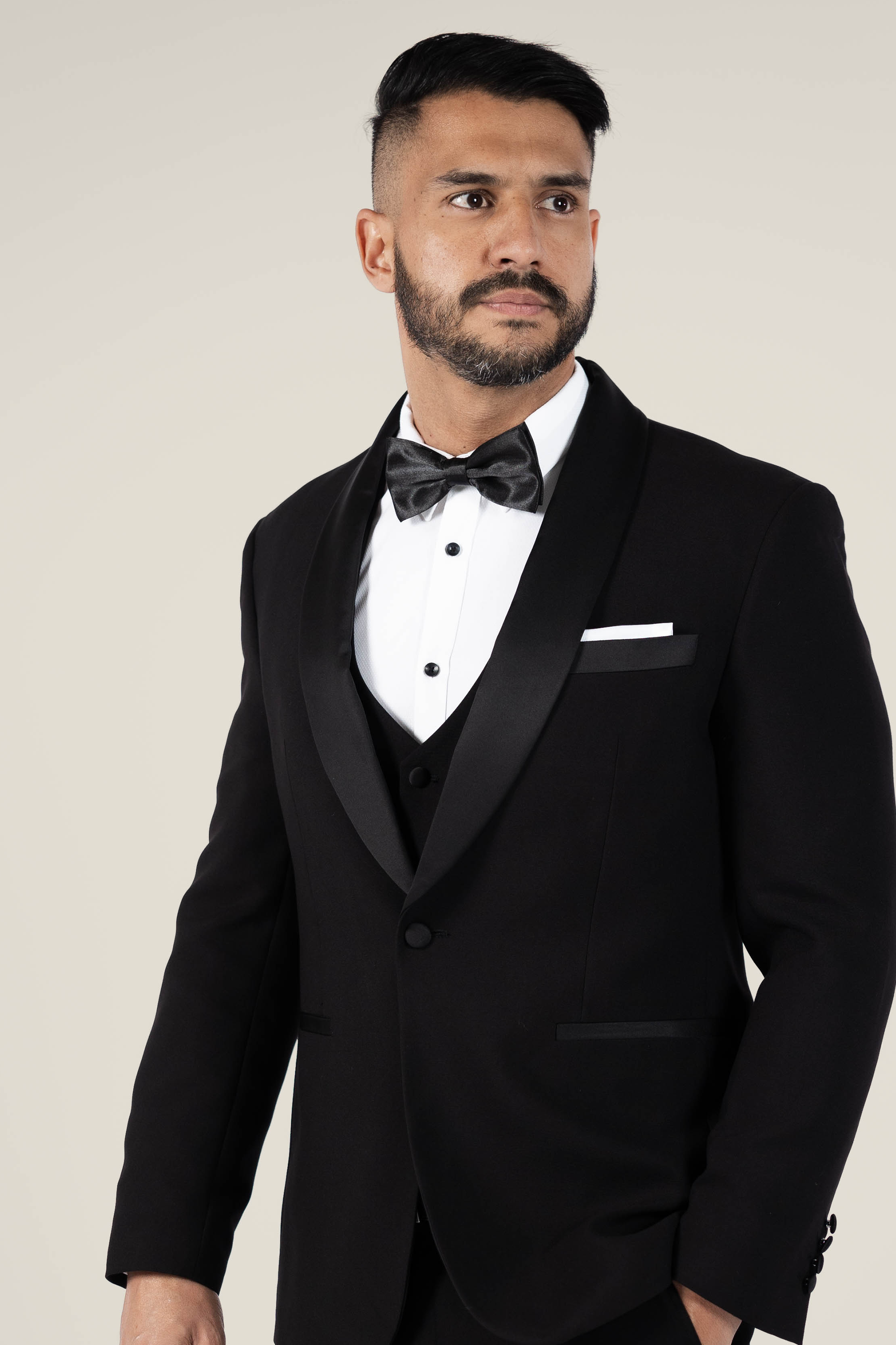 Men's Black Tuxedo Suit - Classic Formal Wear for Weddings, Prom & Special Occasions | Slim Fit Tuxedo Jacket & Pants Set