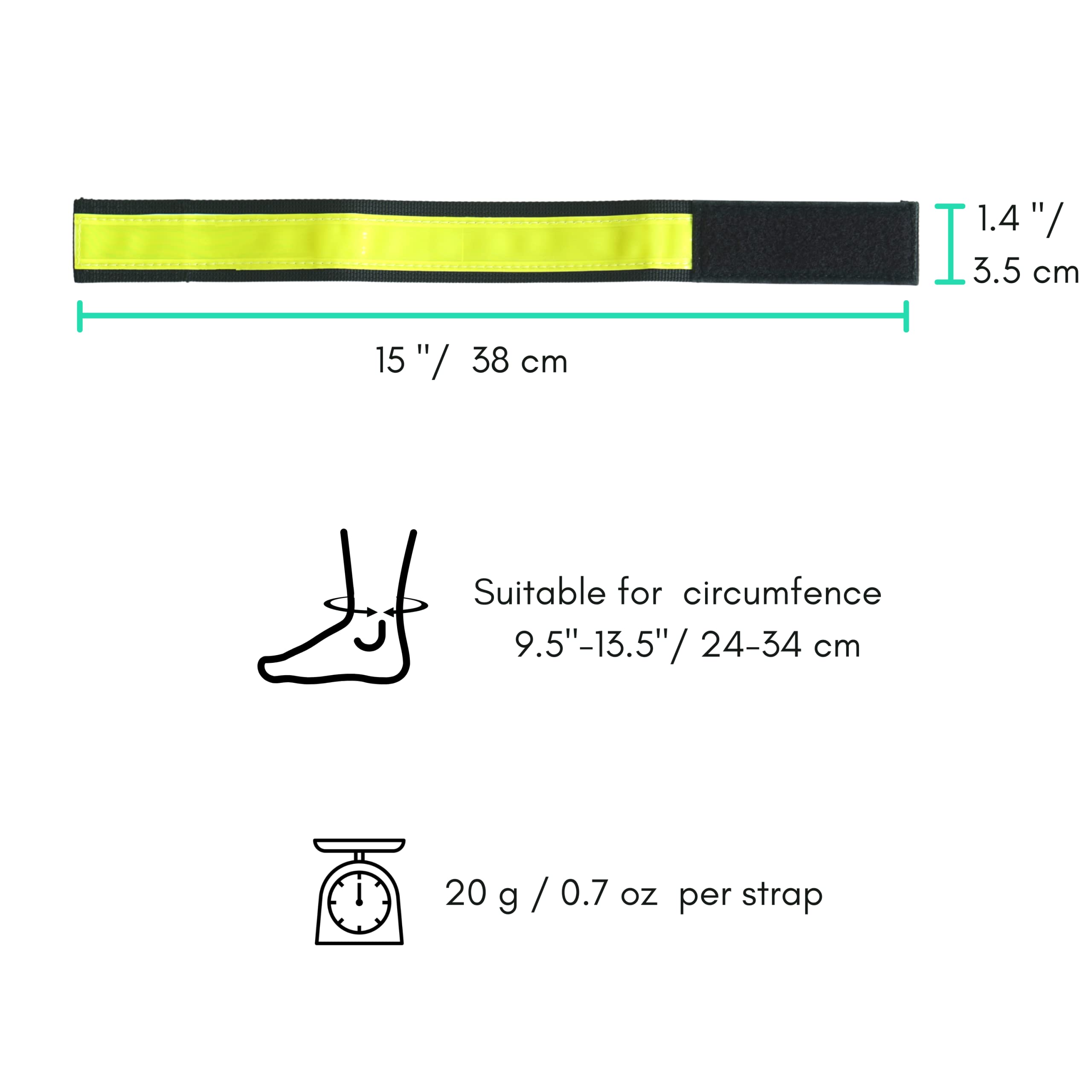 Vincita Reflective Bands - High Visibility Safety Armbands for Cycling, Running, Hiking & Outdoor Activities - Adjustable & Compatible with MOLLE Backpacks (2-Pack) - Perfect for Nighttime Jogging, Dog Walking & Low-Light Commutes