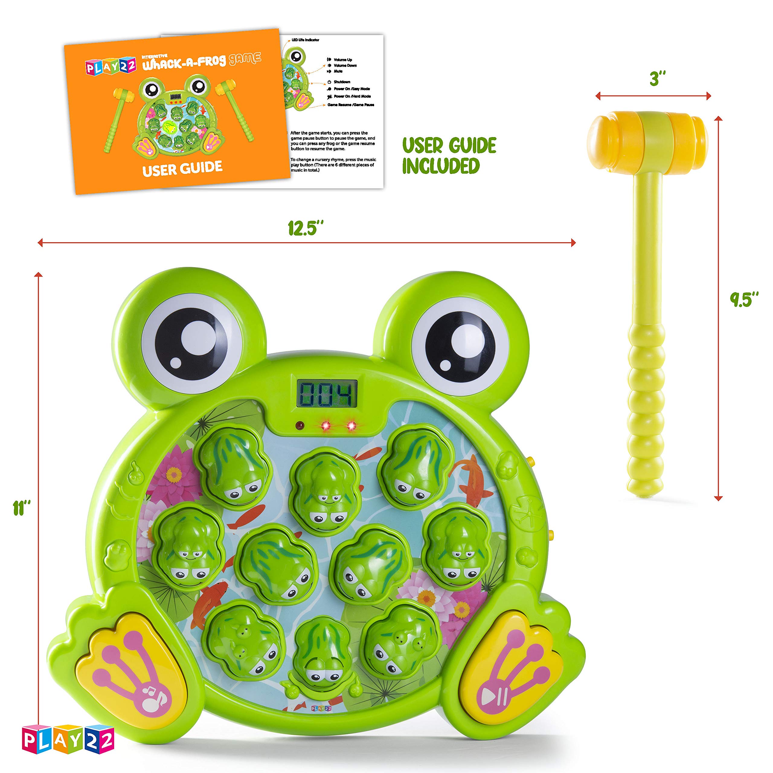 Play22 Whack A Frog Game - Toddler Toys for 2 3 4 5 Year Old Boys & Girls, Early Developmental Learning Baby Toy, Perfect Birthday Gift for Kids, Fun Indoor Activity for Family Game Nights