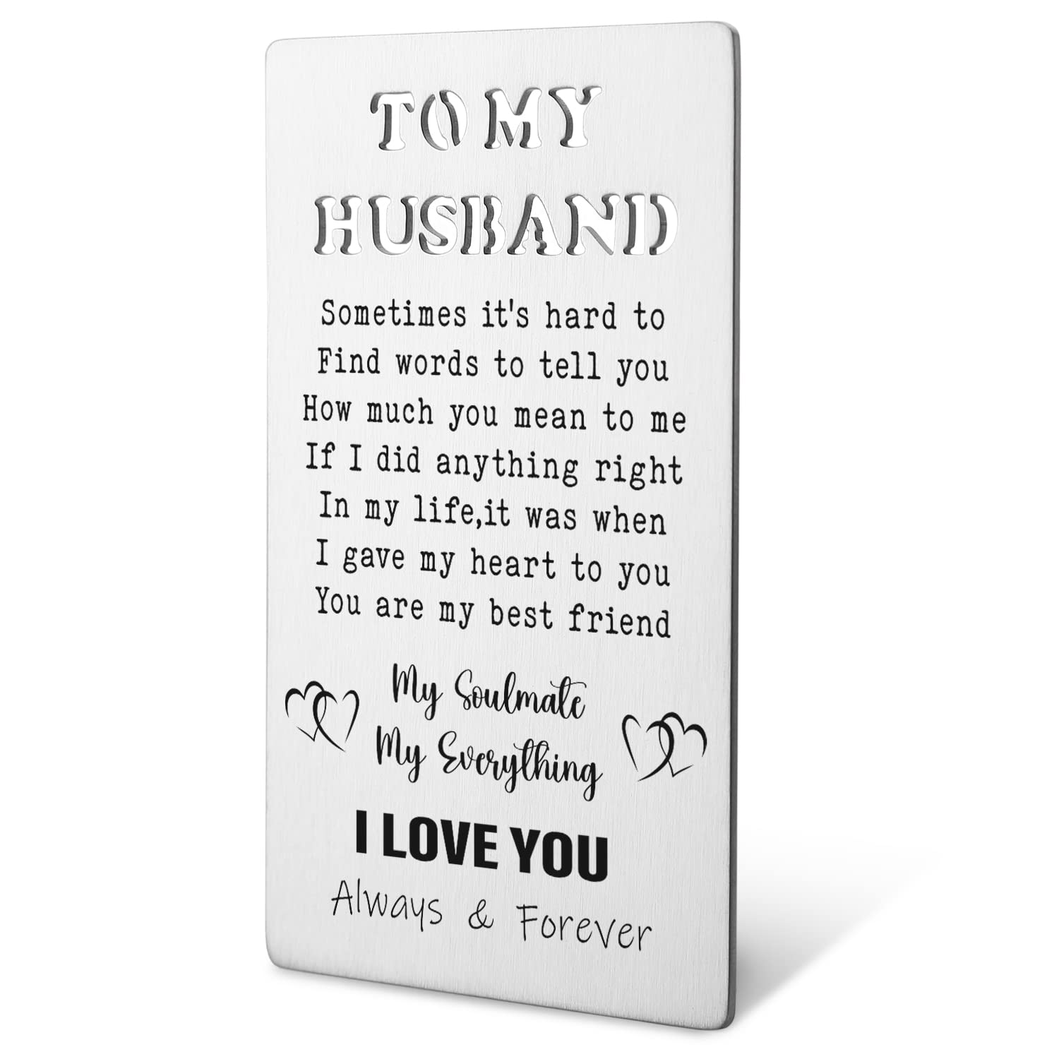 Personalized Engraved Anniversary Card for Husband - Romantic Wallet Insert Love Note - Thoughtful Gift for Long Distance Relationships - Perfect for Birthdays, Anniversaries & Special Occasions