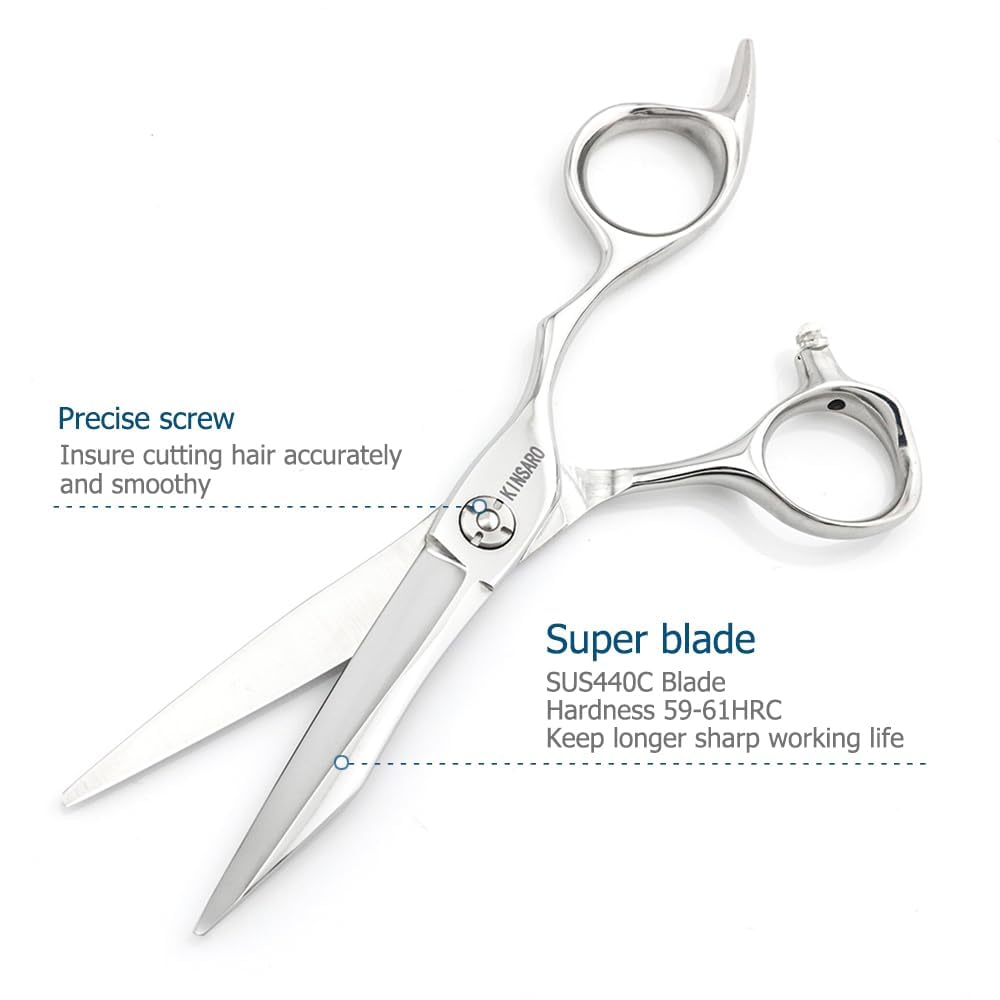 Professional 6 Inch Barber Scissors - 440C Stainless Steel Hair Cutting Shears for Precision Haircuts | Sharp Salon & Home Hairdressing Tools | Perfect for Stylists, Barbers & DIY Hair Trimming