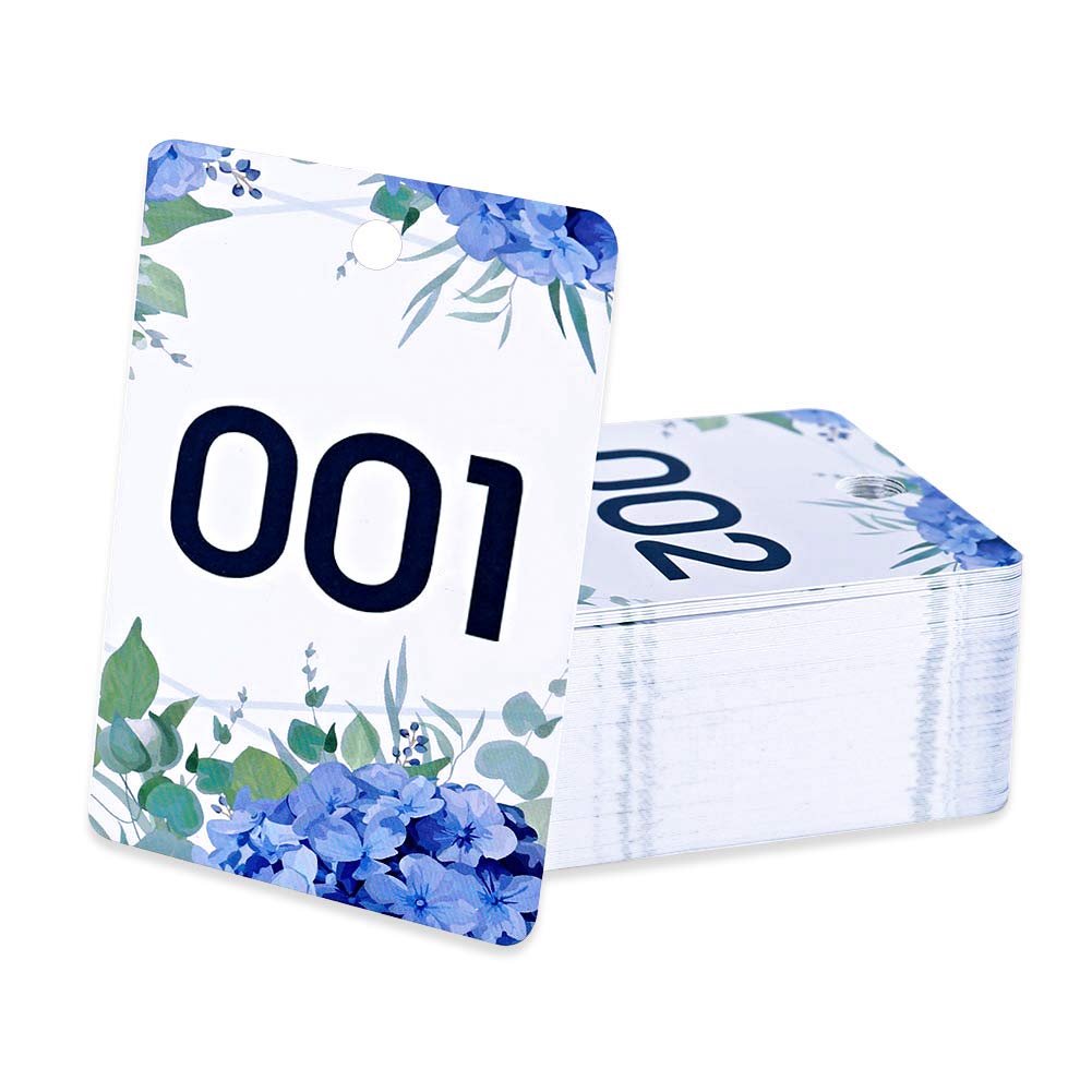 FaCraft Live Number Tags 001-100 - Floral Purple Number Cards for Auctions & Sales, Double-Sided Mirror Image Hanger Cards - Perfect for Livestream Sales, Flea Markets & Retail Displays