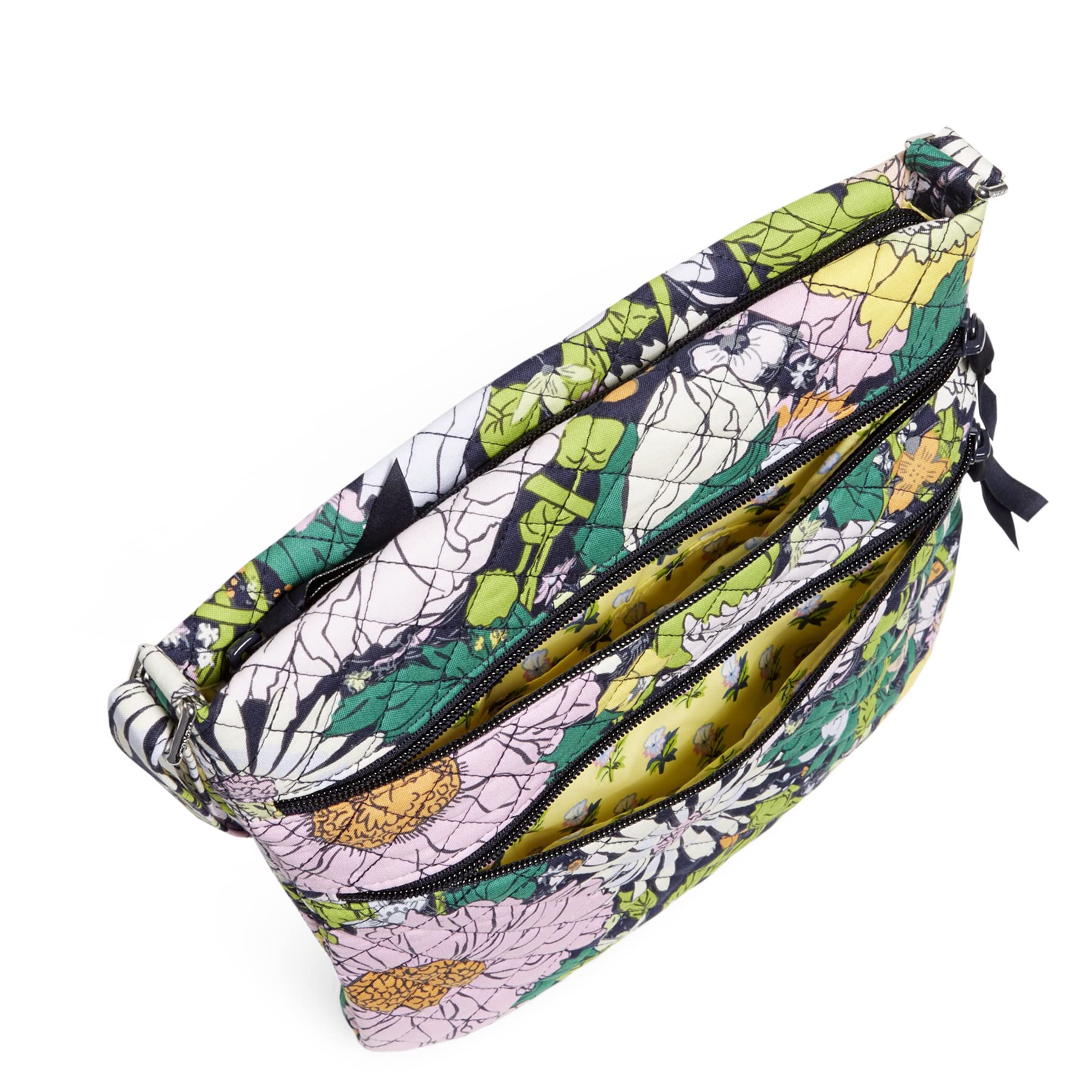Vera Bradley Women's Cotton Triple Zip Hipster Crossbody Purse - Stylish & Functional Bag for Travel, Work, and Everyday Use